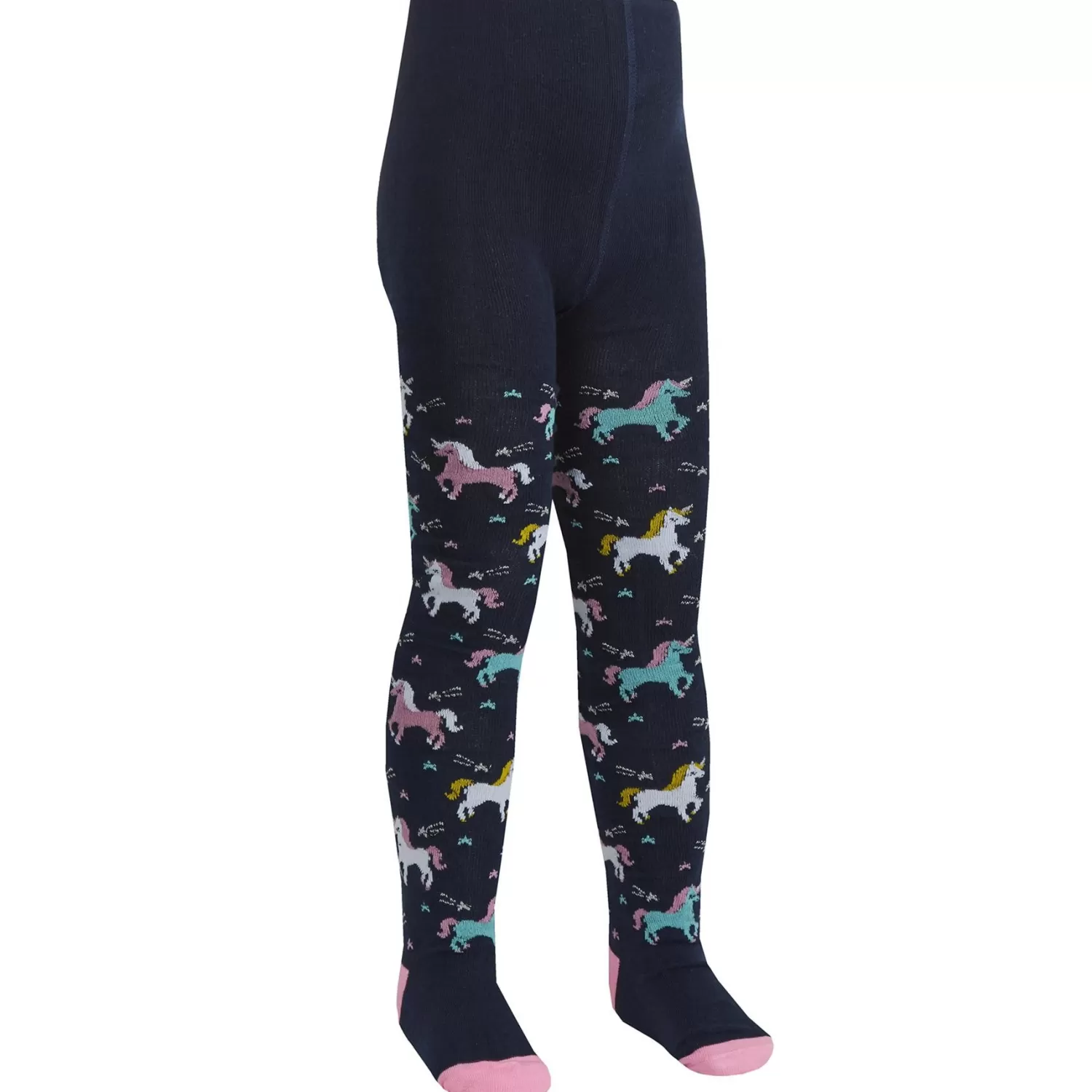 Kids * 2 Pairs Girls Unicorn Cotton Rich Tights