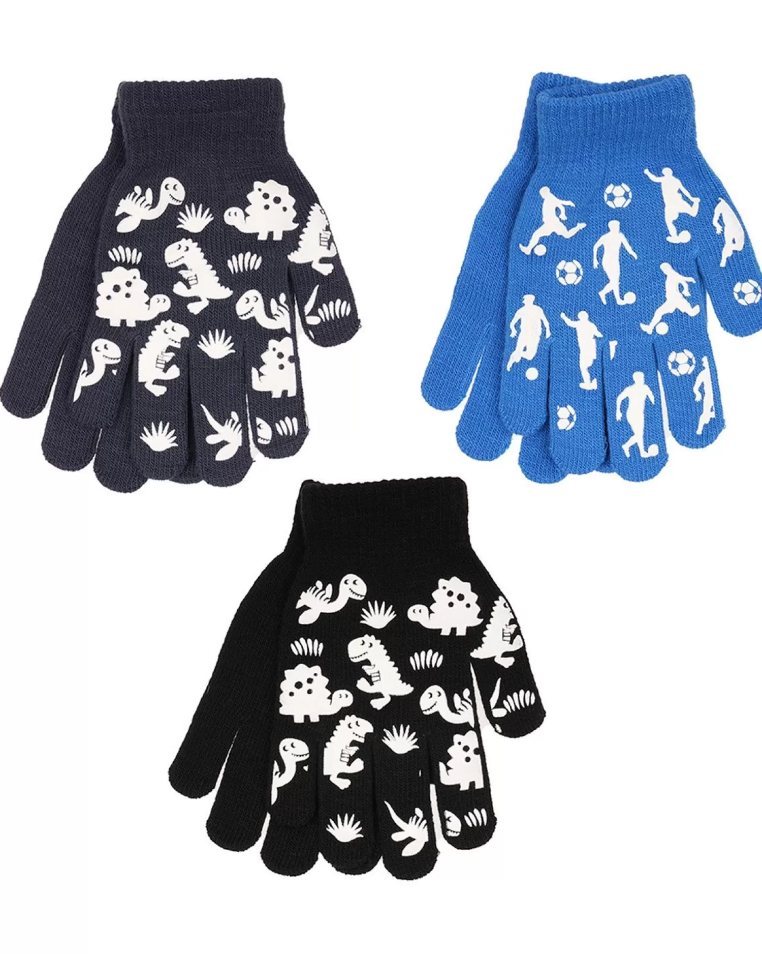 Kids * 3 Pack Boys Glow In The Dark Magic Gloves