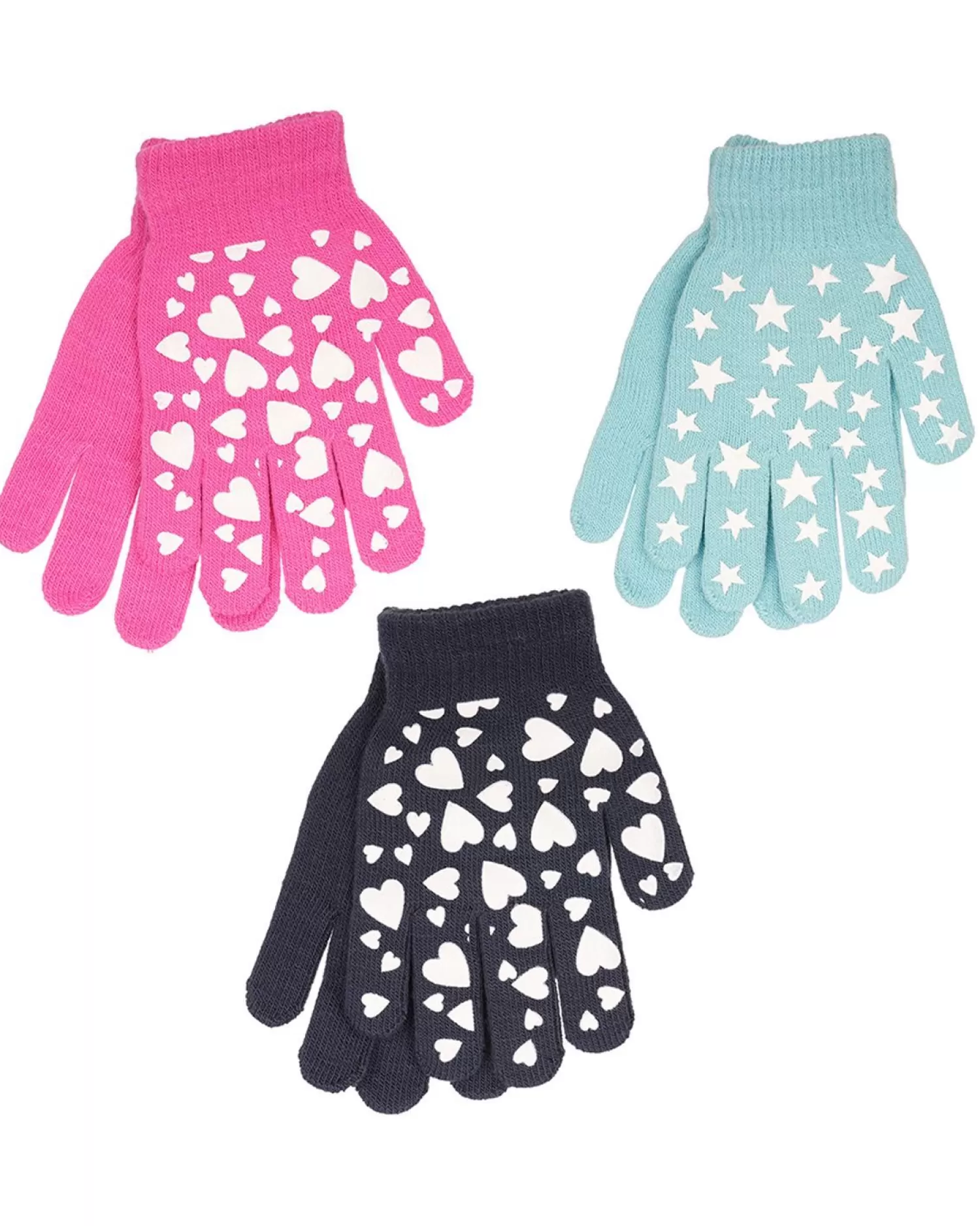 Kids * 3 Pack Girls Glow In The Dark Magic Gloves