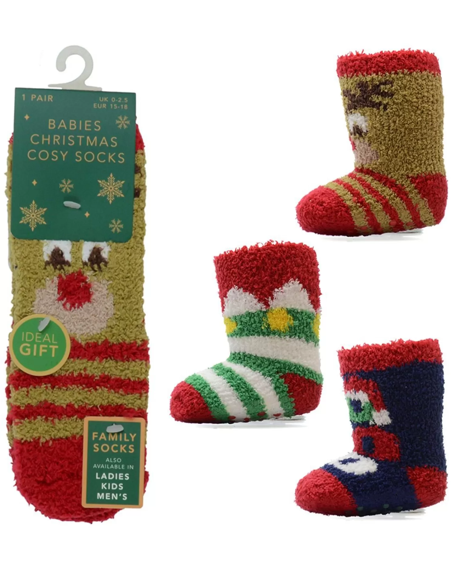 Kids * 3 Pairs Babies Christmas Cosy Socks