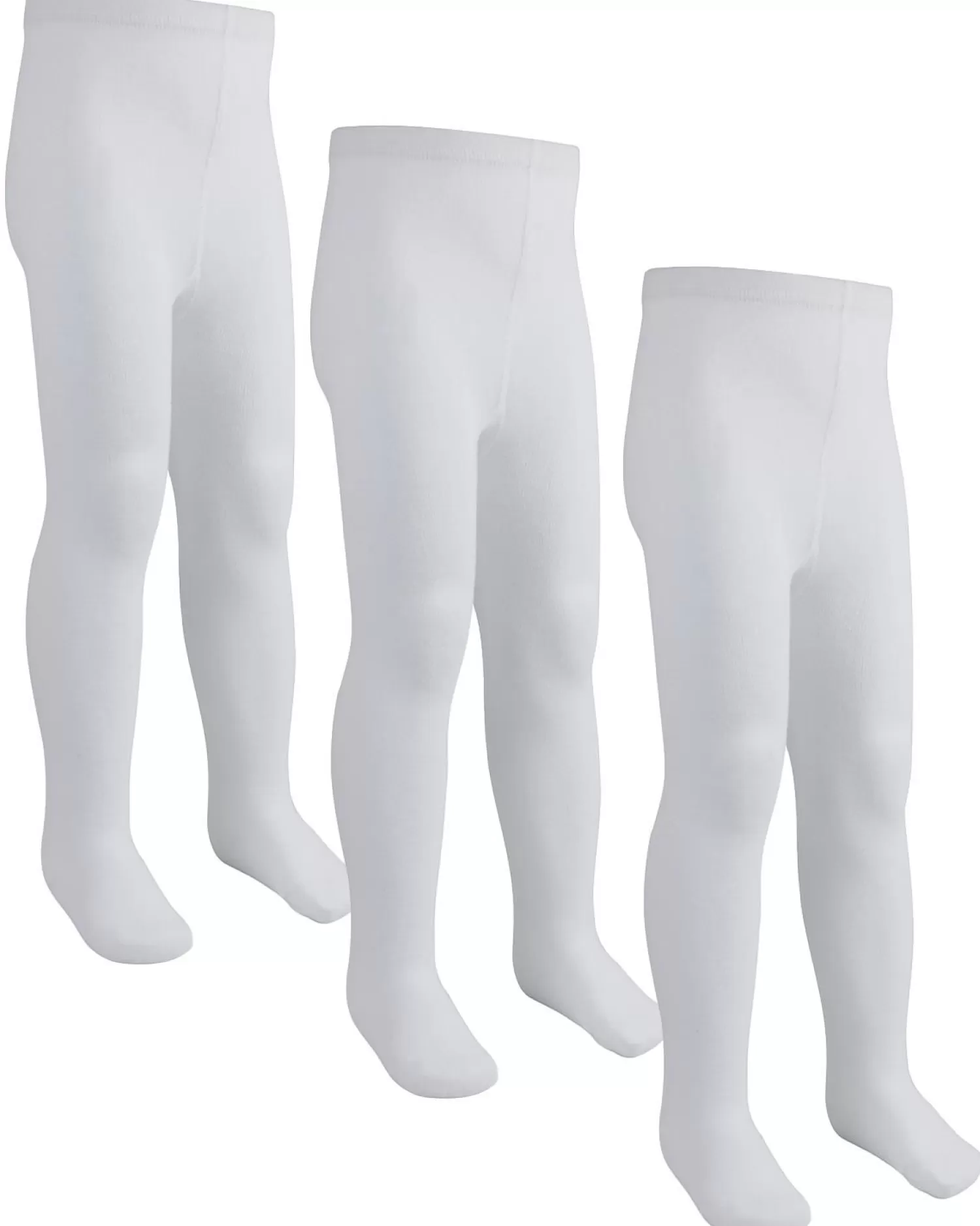 Kids * 3 Pairs Girls Cotton Rich Tights - White