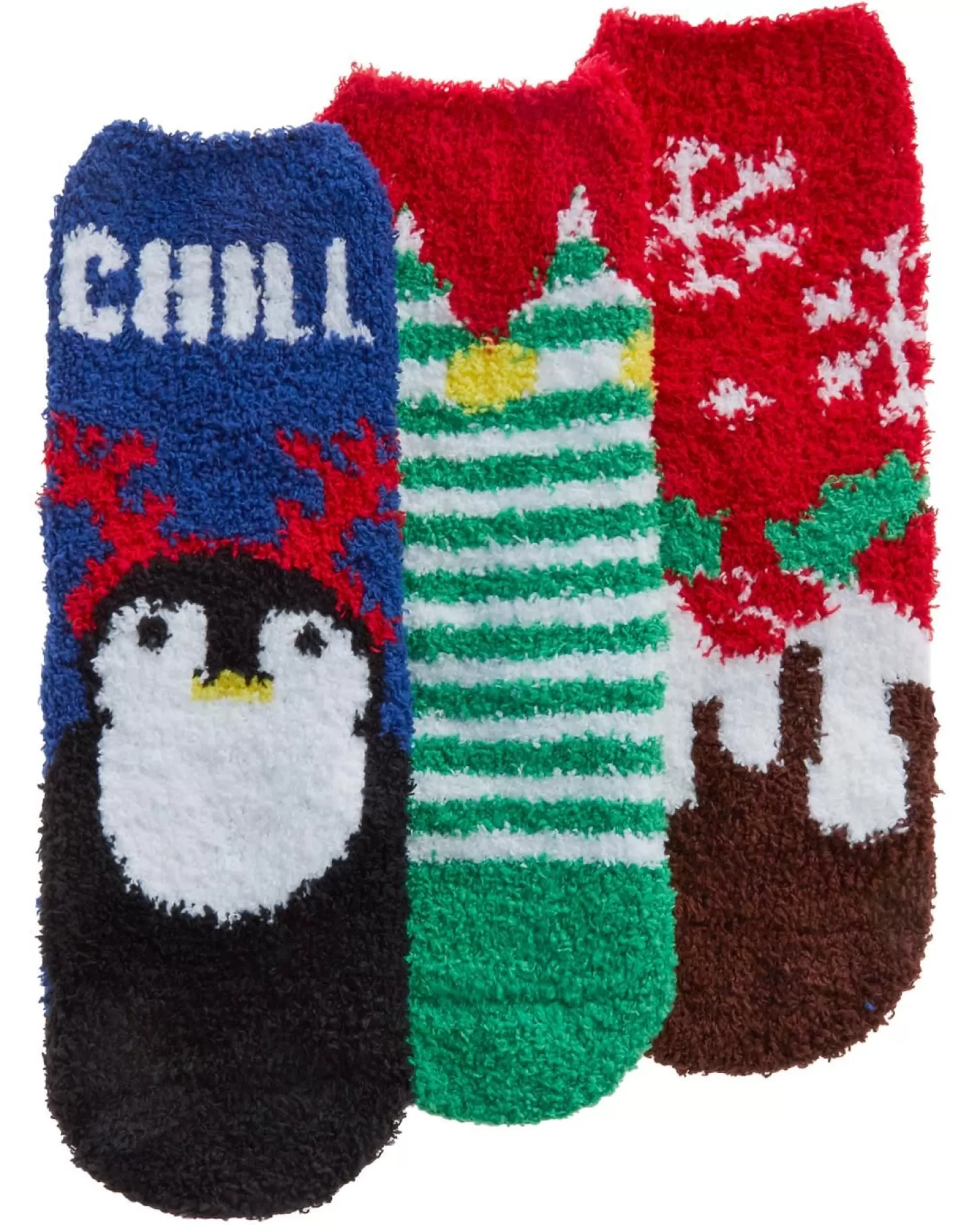 Kids * 3 Pairs Kids Festive Christmas Fluffy Socks