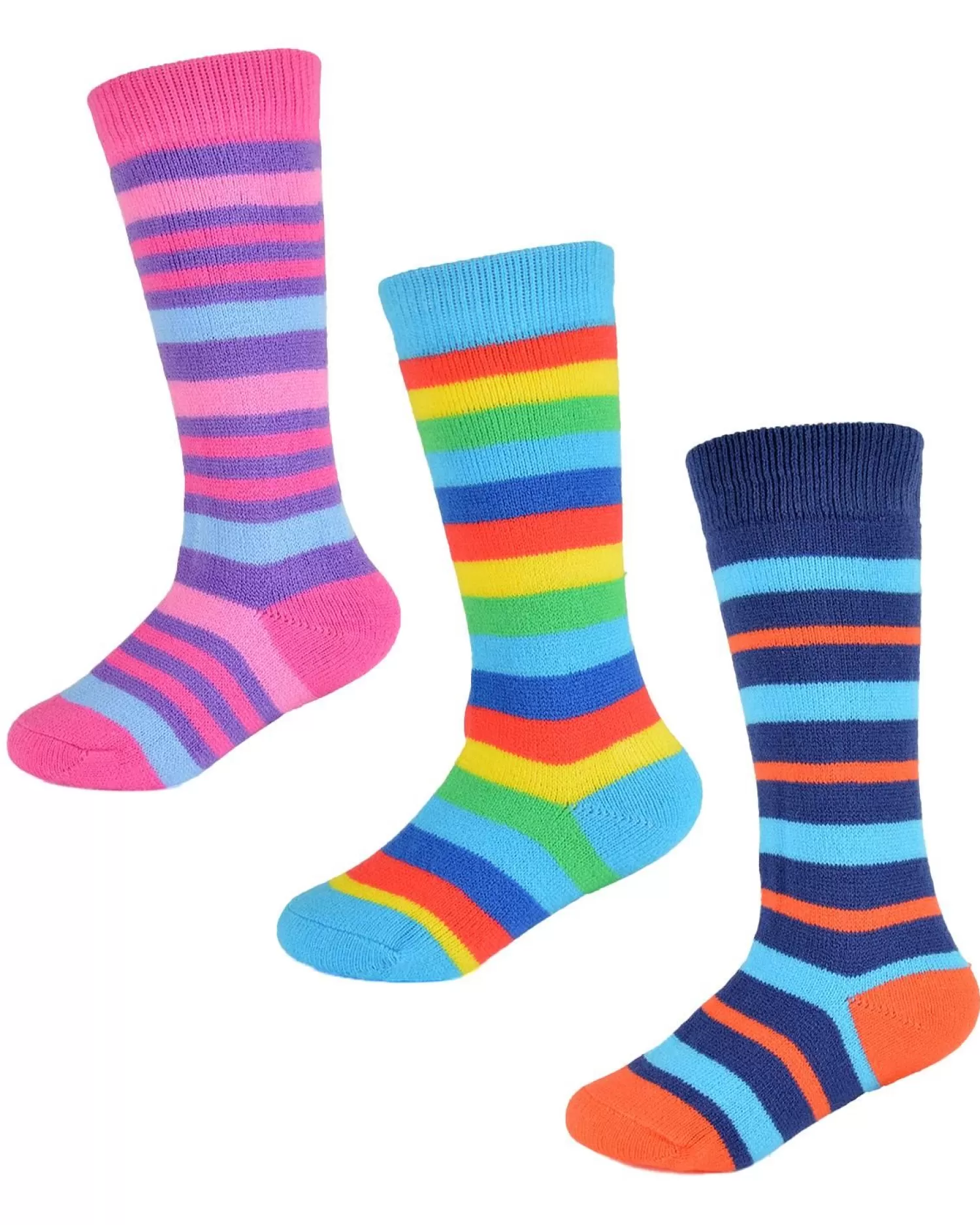 Kids * 3 Pairs Kids Striped Wellie Socks