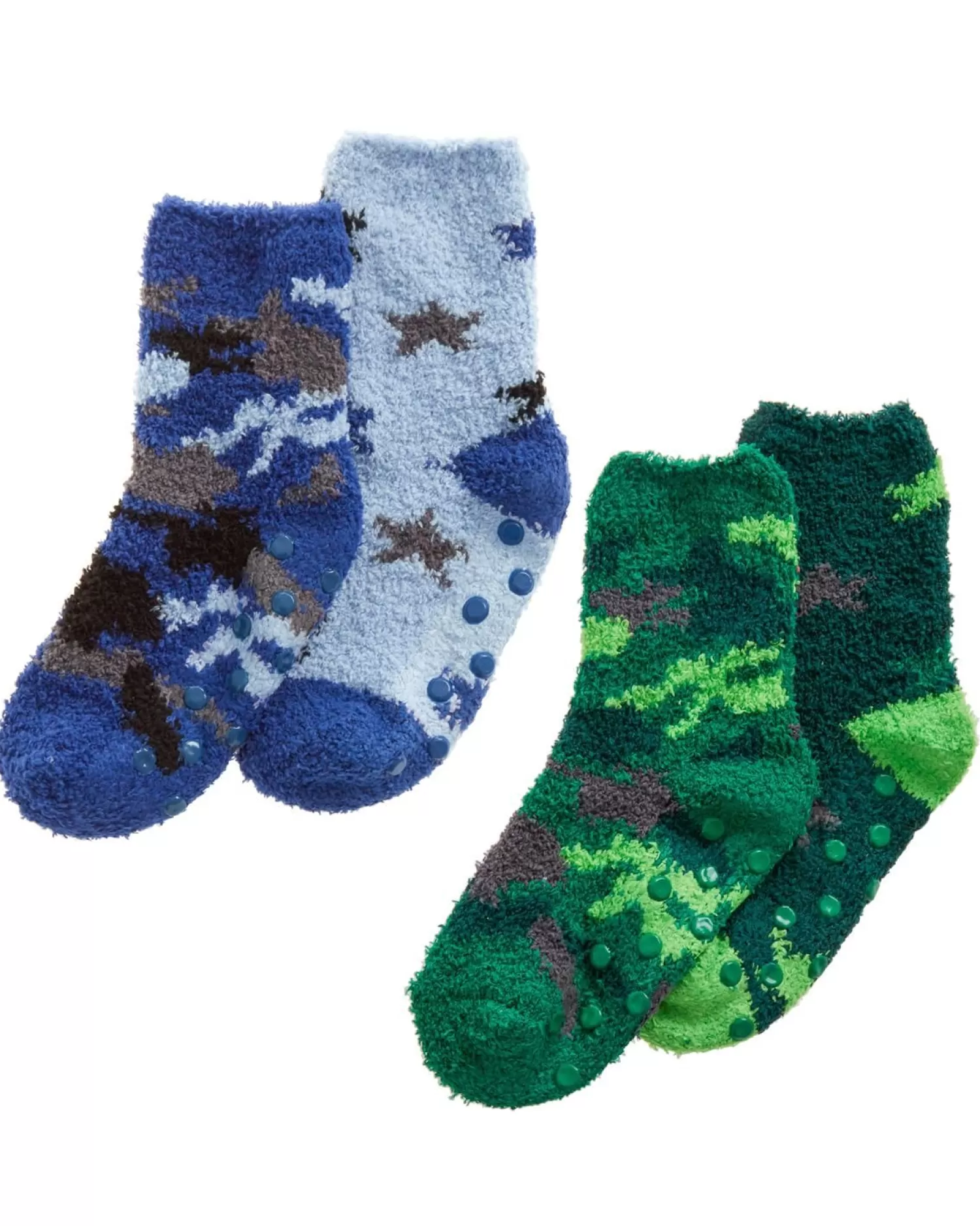 Kids * 4 Pairs Boys Fluffy Camo Print Socks