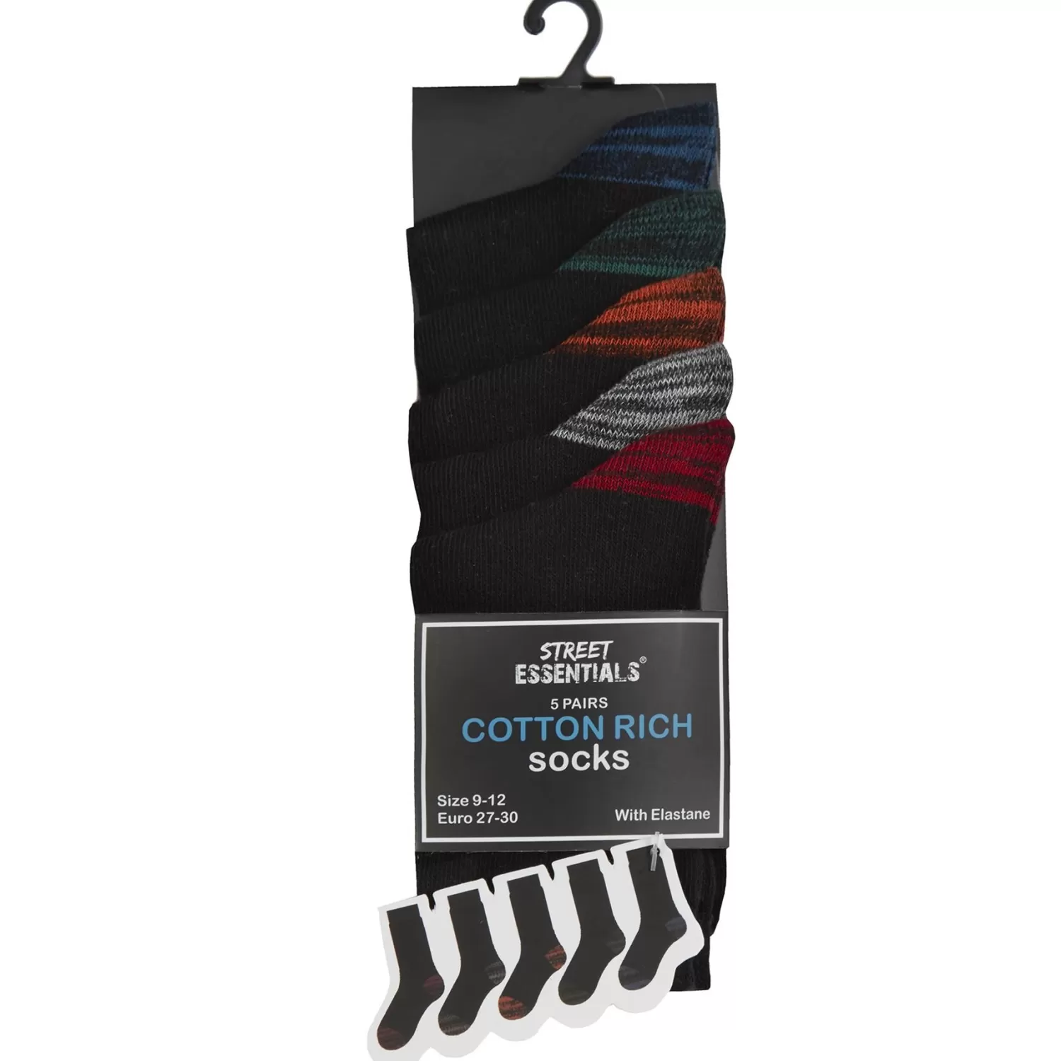 Kids * 5 Pairs Boys Marl Heel & Toe Socks - Dark Mix