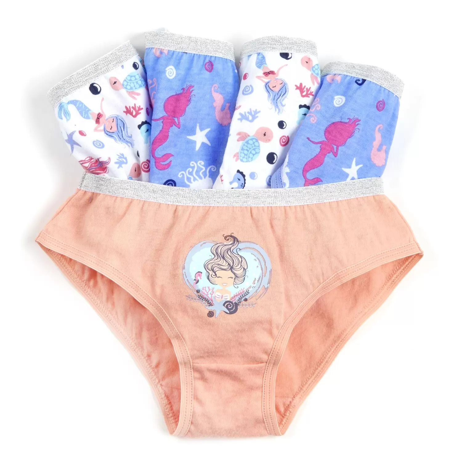 Kids 4Kidz 5 Pairs Girls Mermaid Cotton Knickers