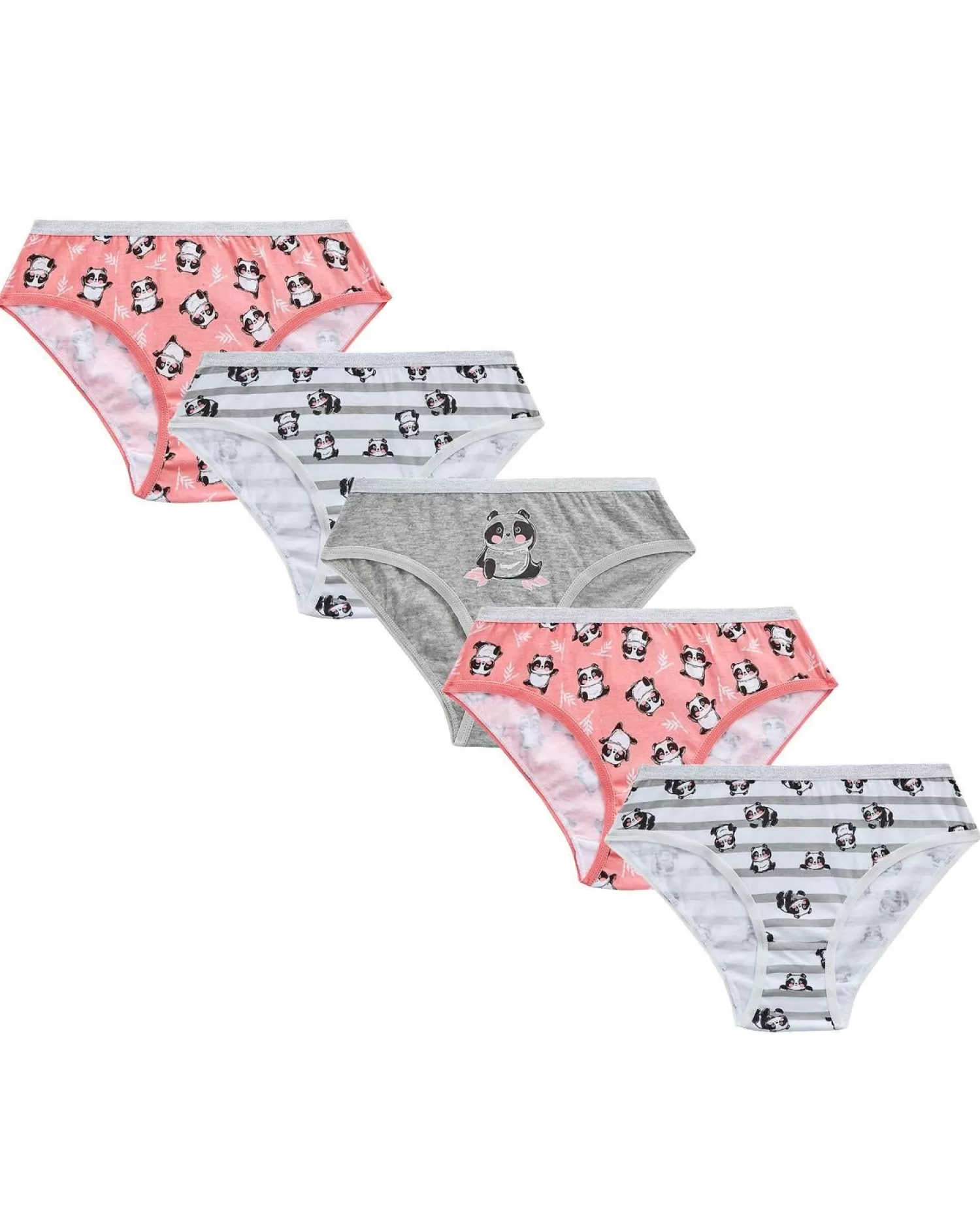 Kids 4Kidz 5 Pairs Girls Panda Cotton Knickers