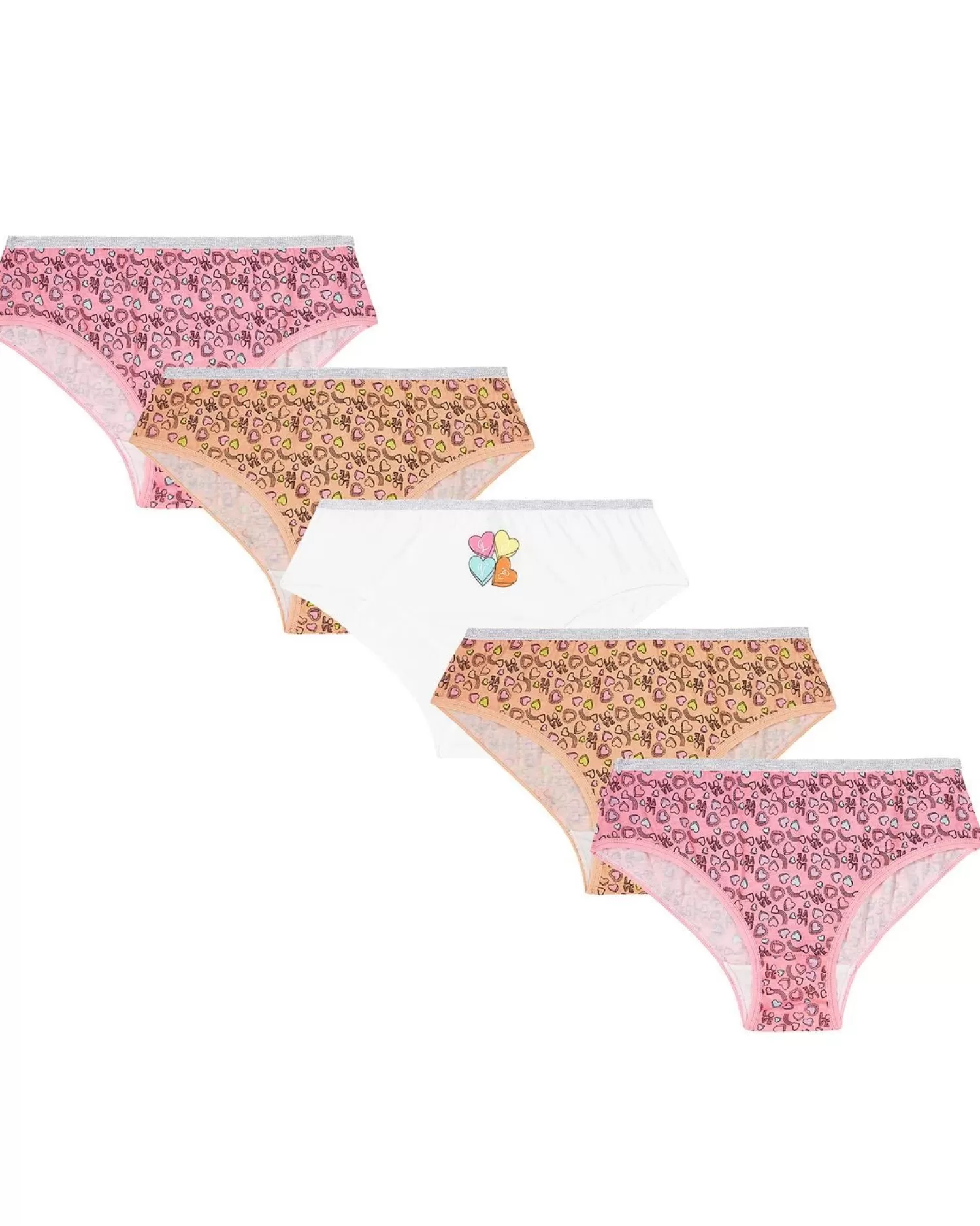 Kids 4Kidz 5 Pairs Girls Pink Heart Cotton Knickers