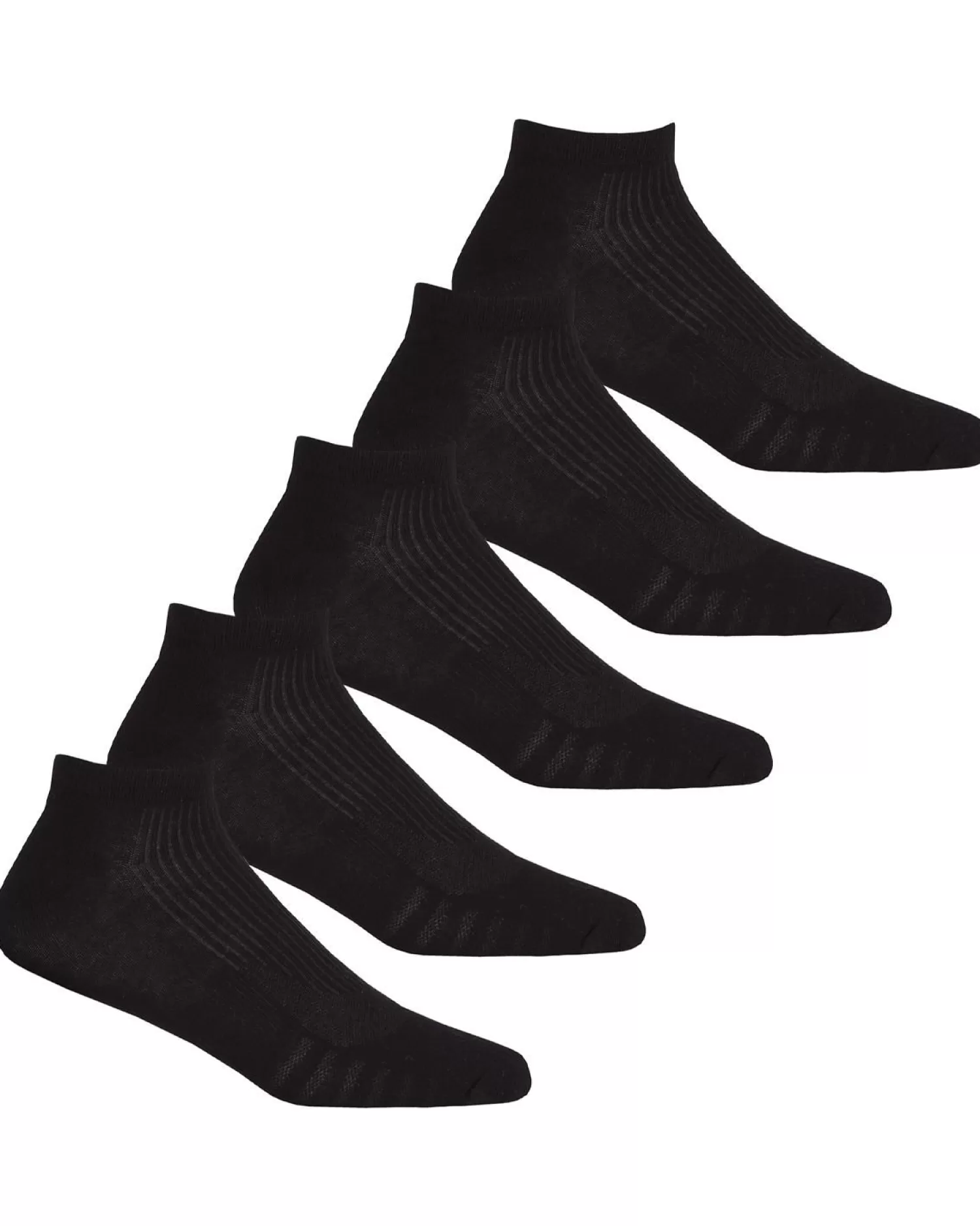 Men * 5 Pairs Mens Sport Trainer Socks - Black