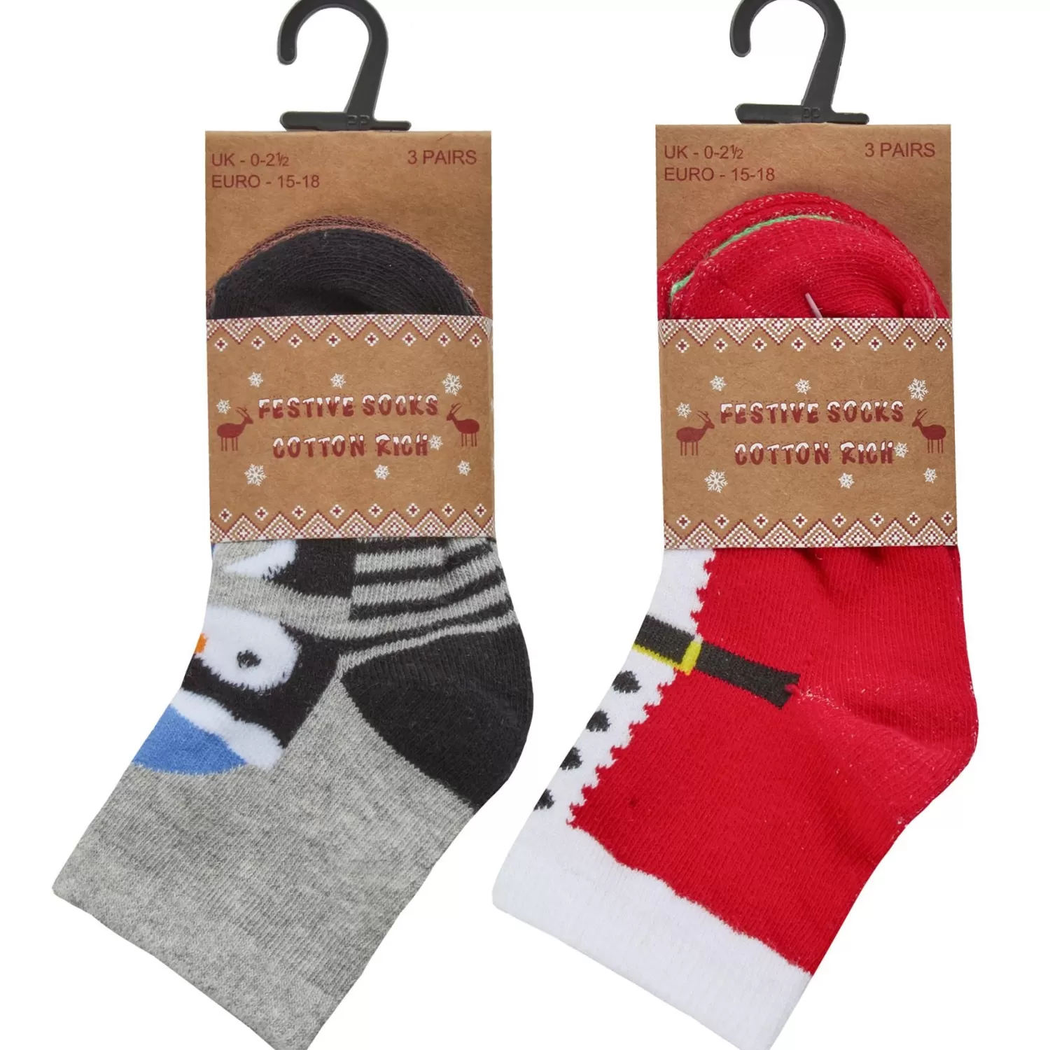 Kids * 6 Pairs Baby Cotton Rich Christmas Socks