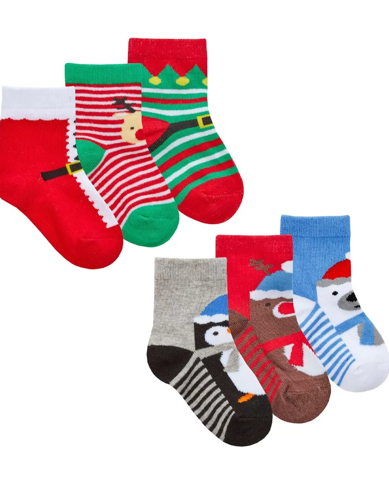 Kids * 6 Pairs Baby Cotton Rich Christmas Socks