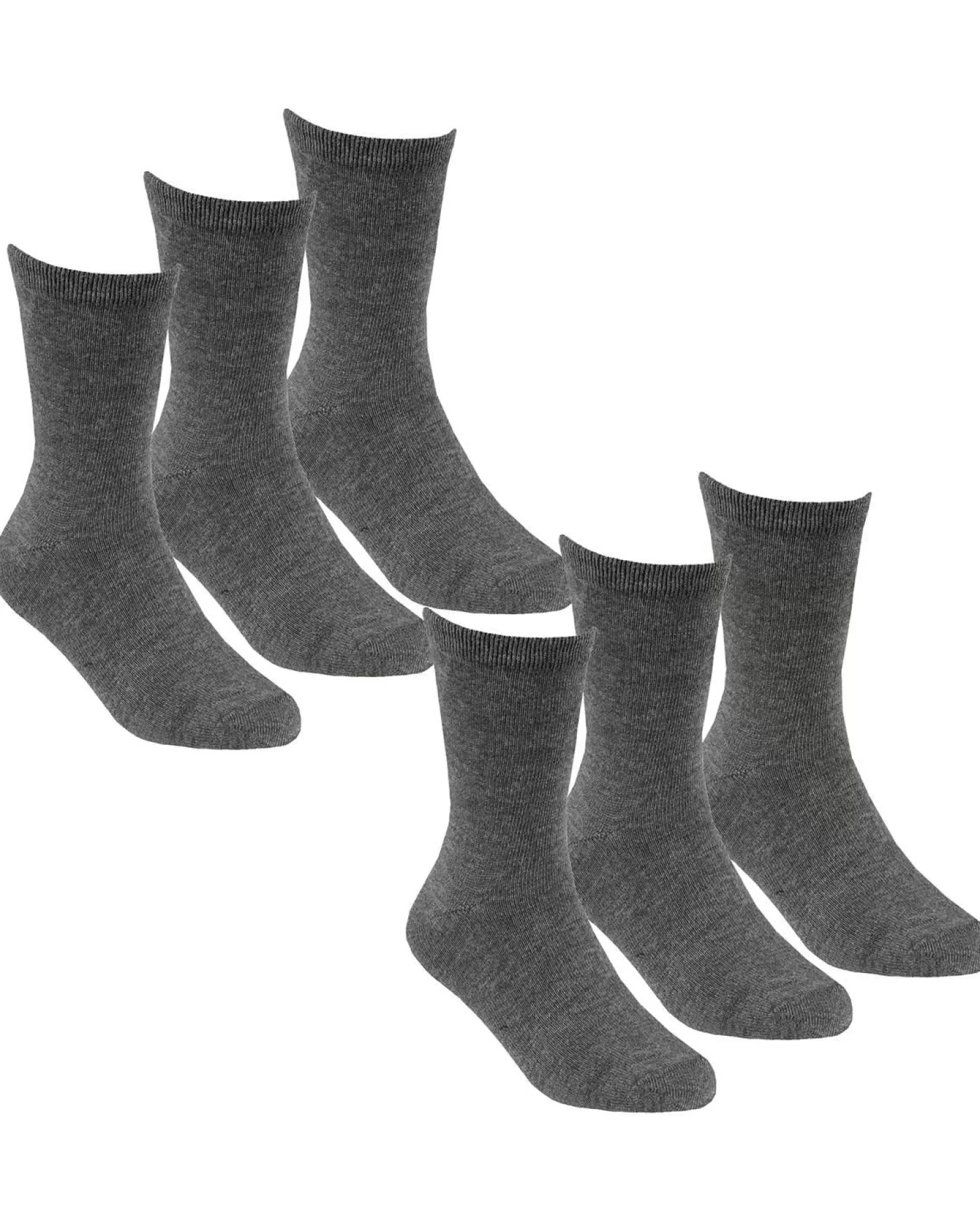 Kids * 6 Pairs Kids Bamboo Ankle Socks - Grey