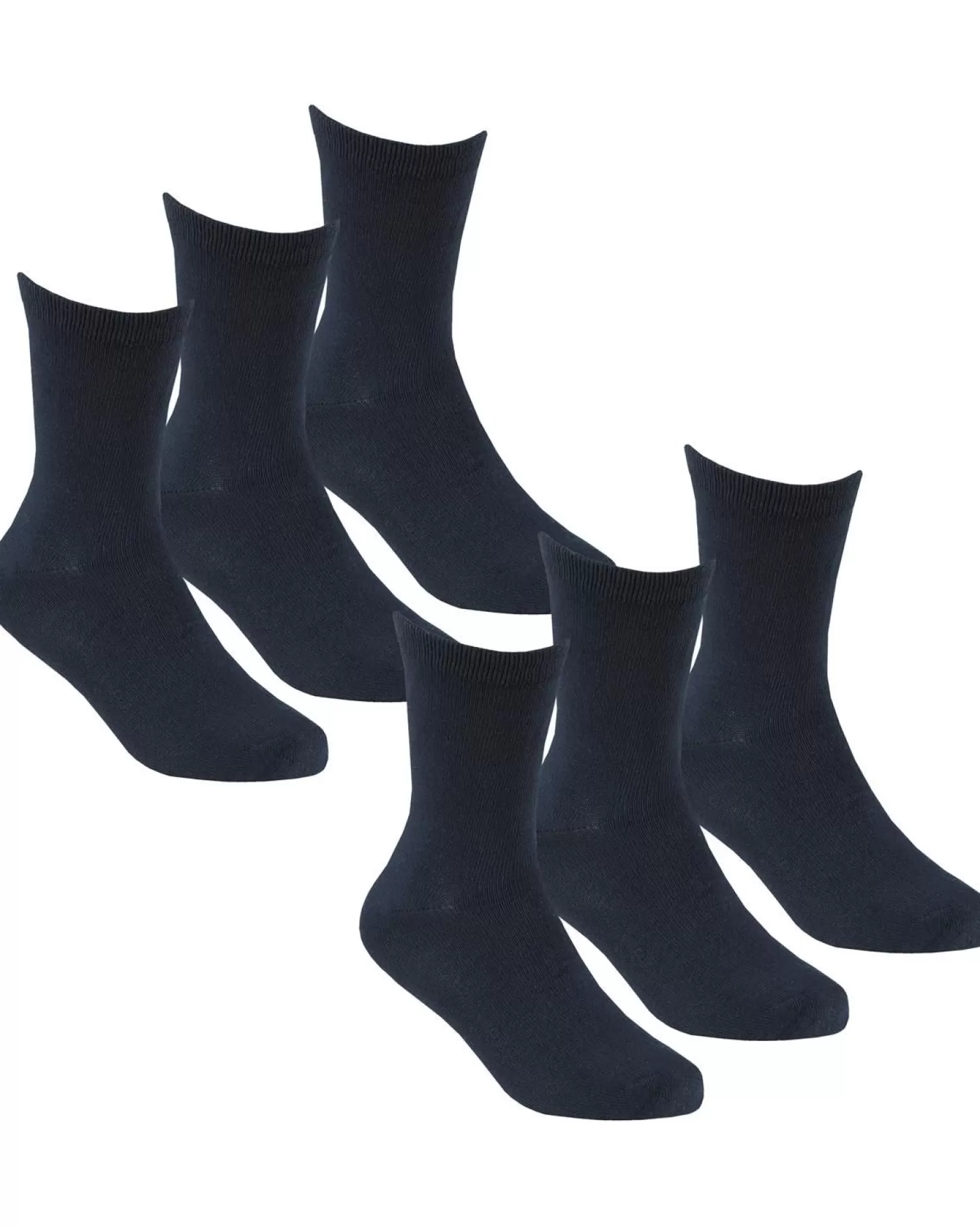 Kids * 6 Pairs Kids Bamboo Ankle Socks - Navy