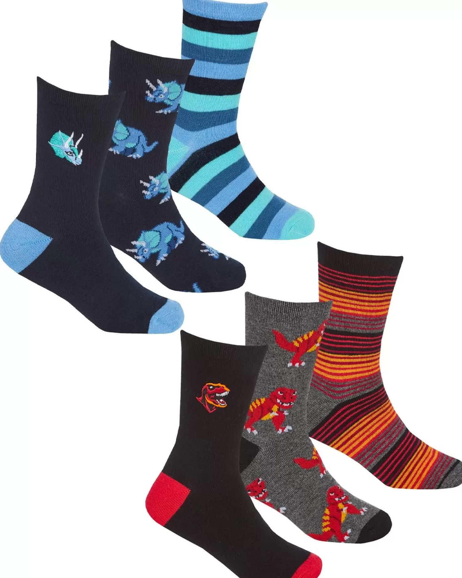 Kids PandaStick 6 Pairs Kids Bamboo Dinosaur Socks