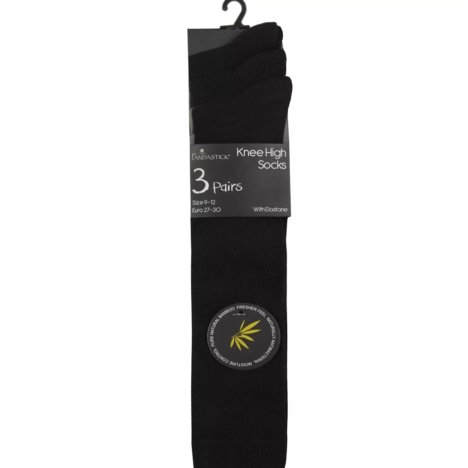 Kids * 6 Pairs Kids Bamboo Knee High Socks - Black