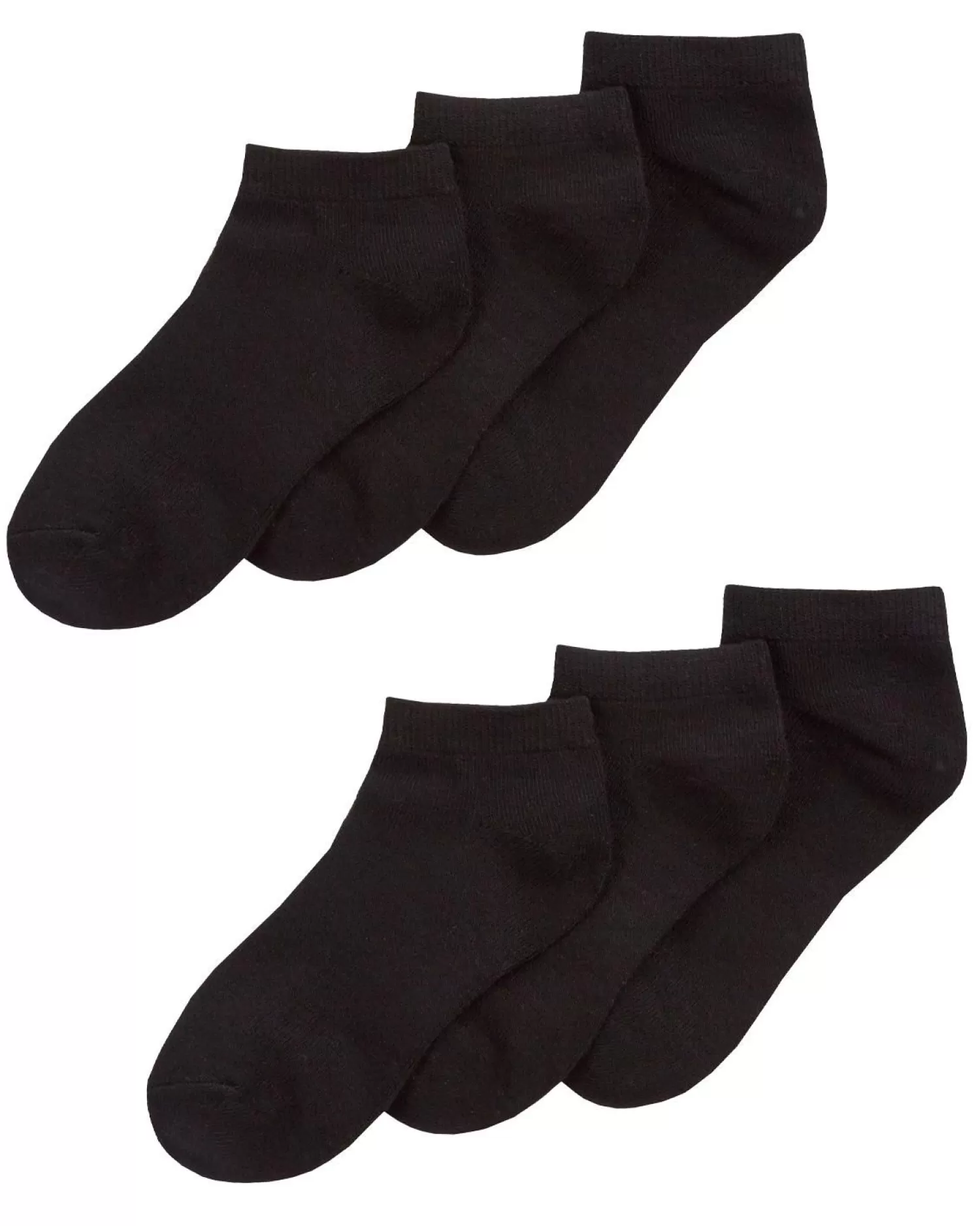 Kids PandaStick 6 Pairs Kids Bamboo Trainer Socks - Black