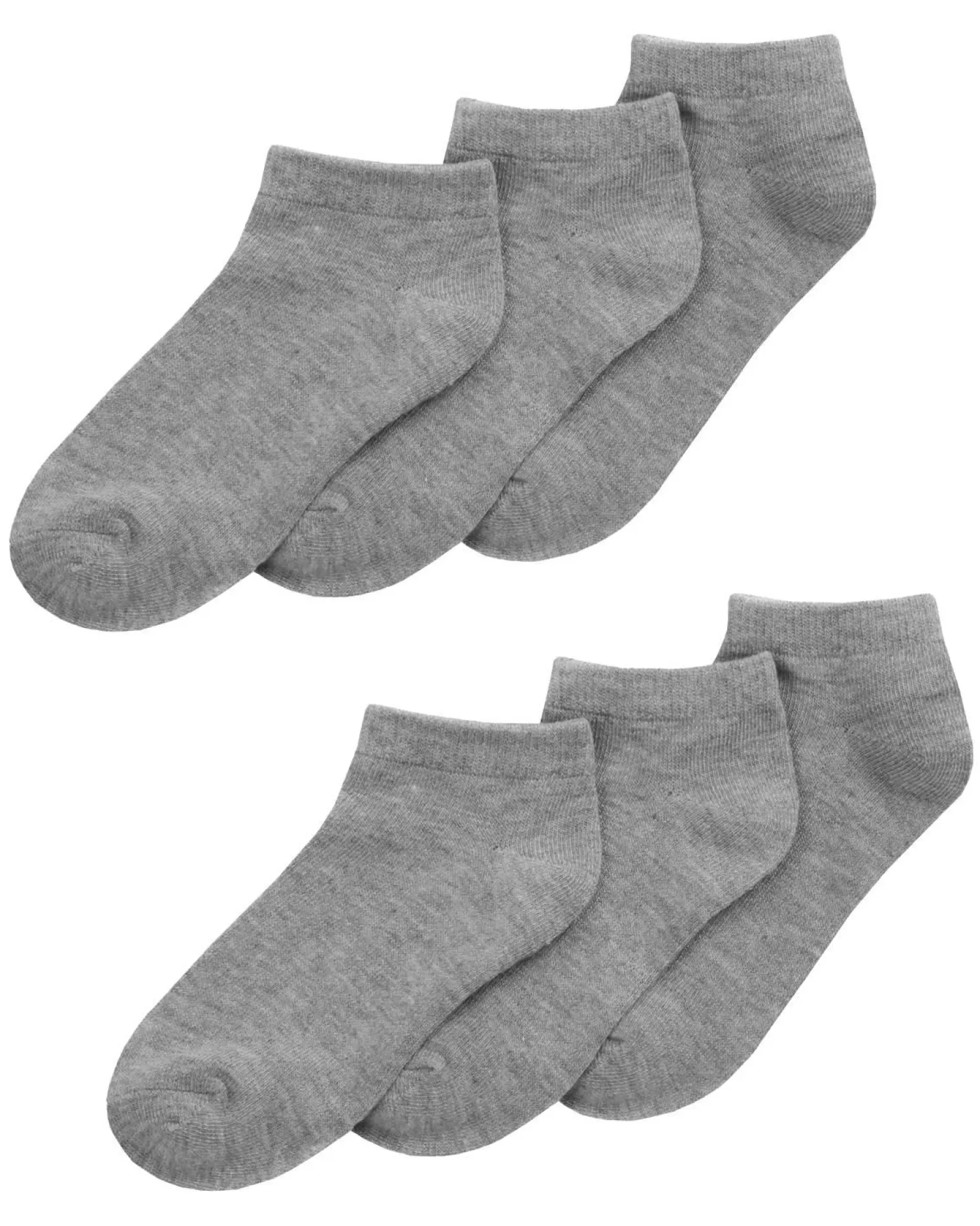 Kids PandaStick 6 Pairs Kids Bamboo Trainer Socks - Grey