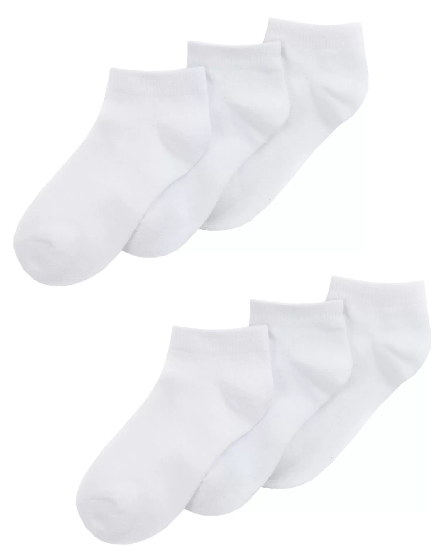 Kids PandaStick 6 Pairs Kids Bamboo Trainer Socks - White