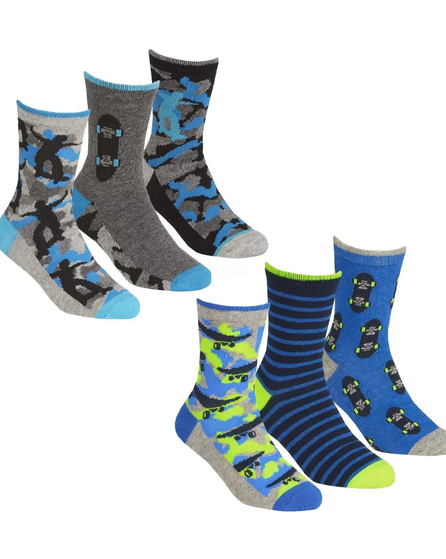 Kids * 6 Pairs Kids Camo Print Ankle Socks