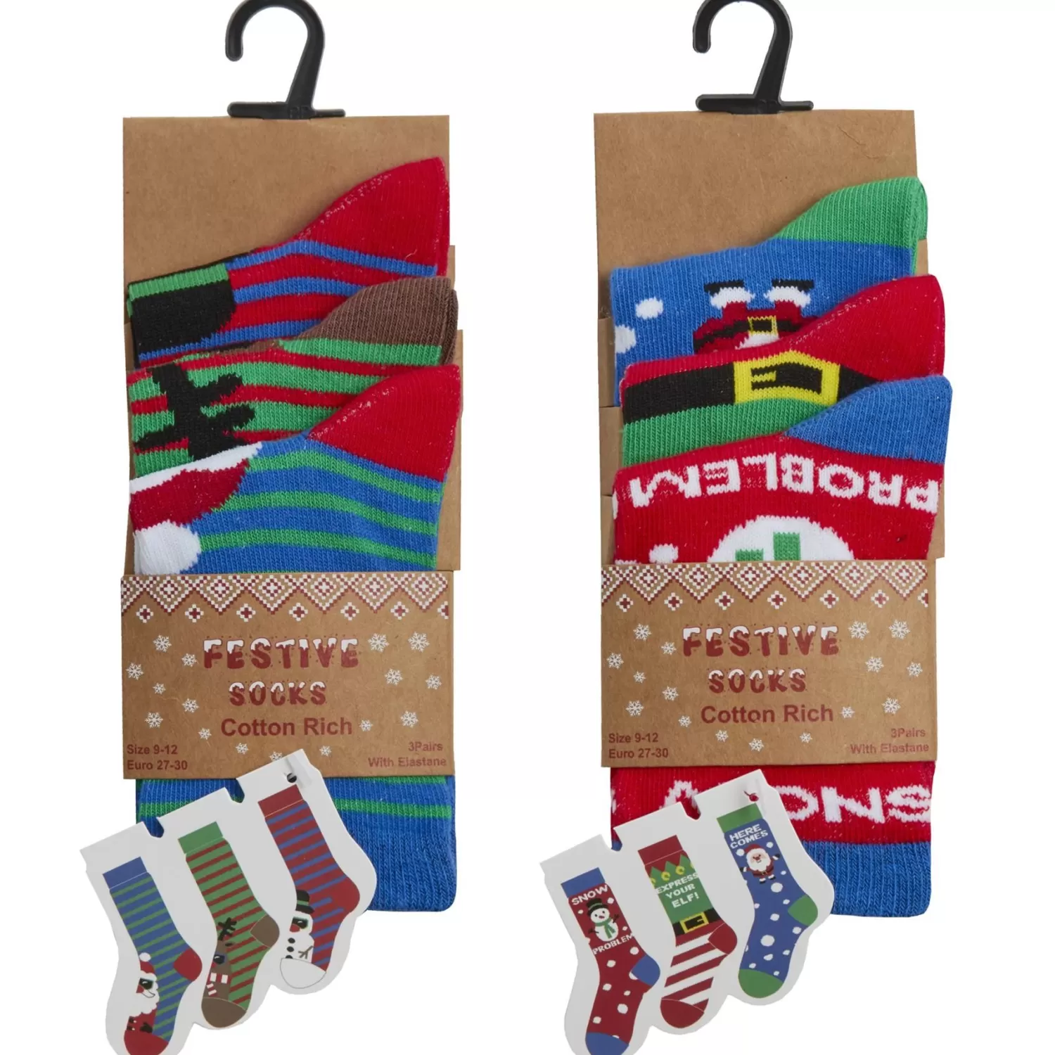 Kids * 6 Pairs Kids Cotton Rich Christmas Socks