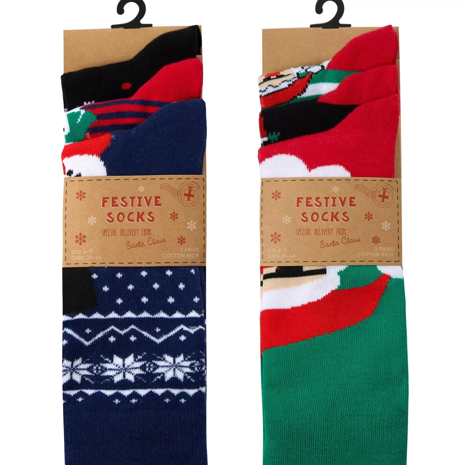 Men * 6 Pairs Mens Cotton Rich Festive Christmas Socks