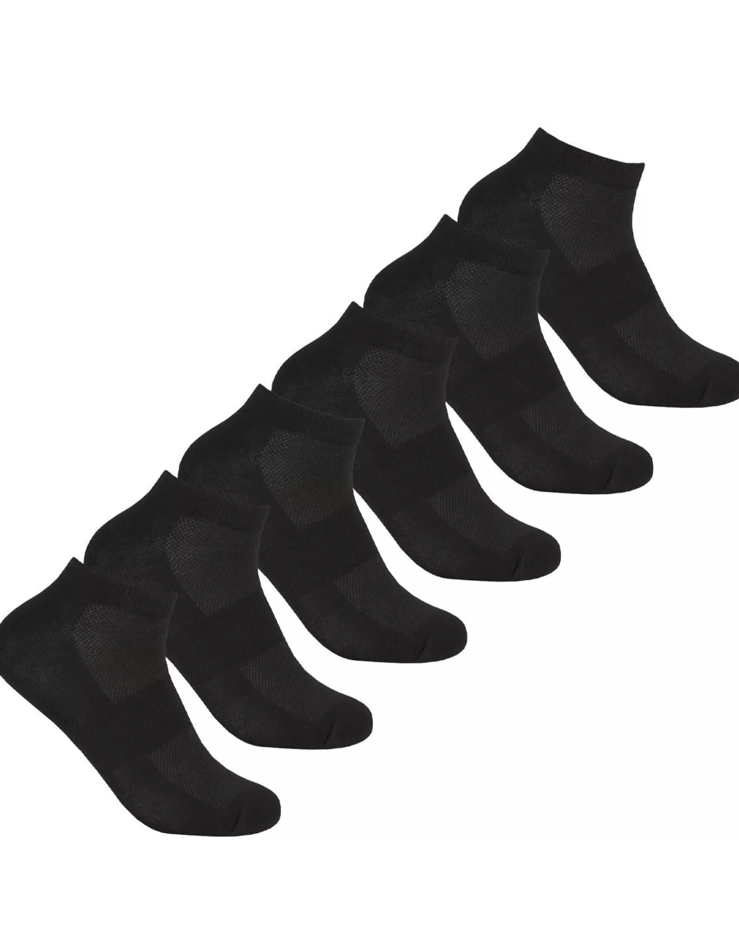 * Socks | 6 Pairs Womens Bamboo Trainer Socks - Black