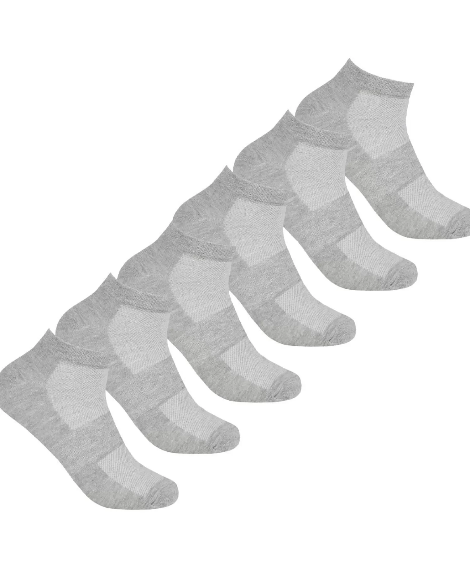 * Socks | 6 Pairs Womens Bamboo Trainer Socks - Grey