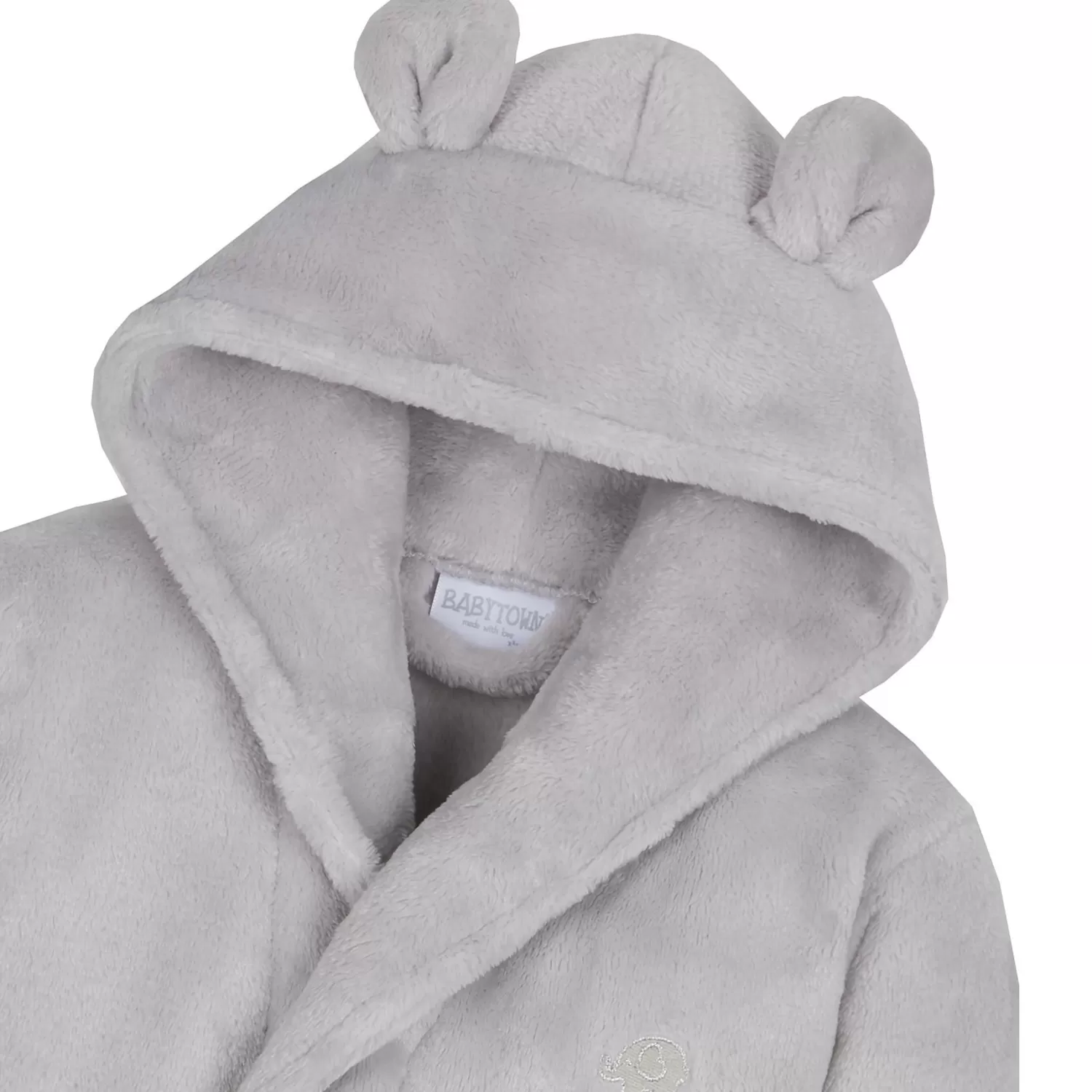 Kids Babytown Baby Elephant Fleece Robe - Grey