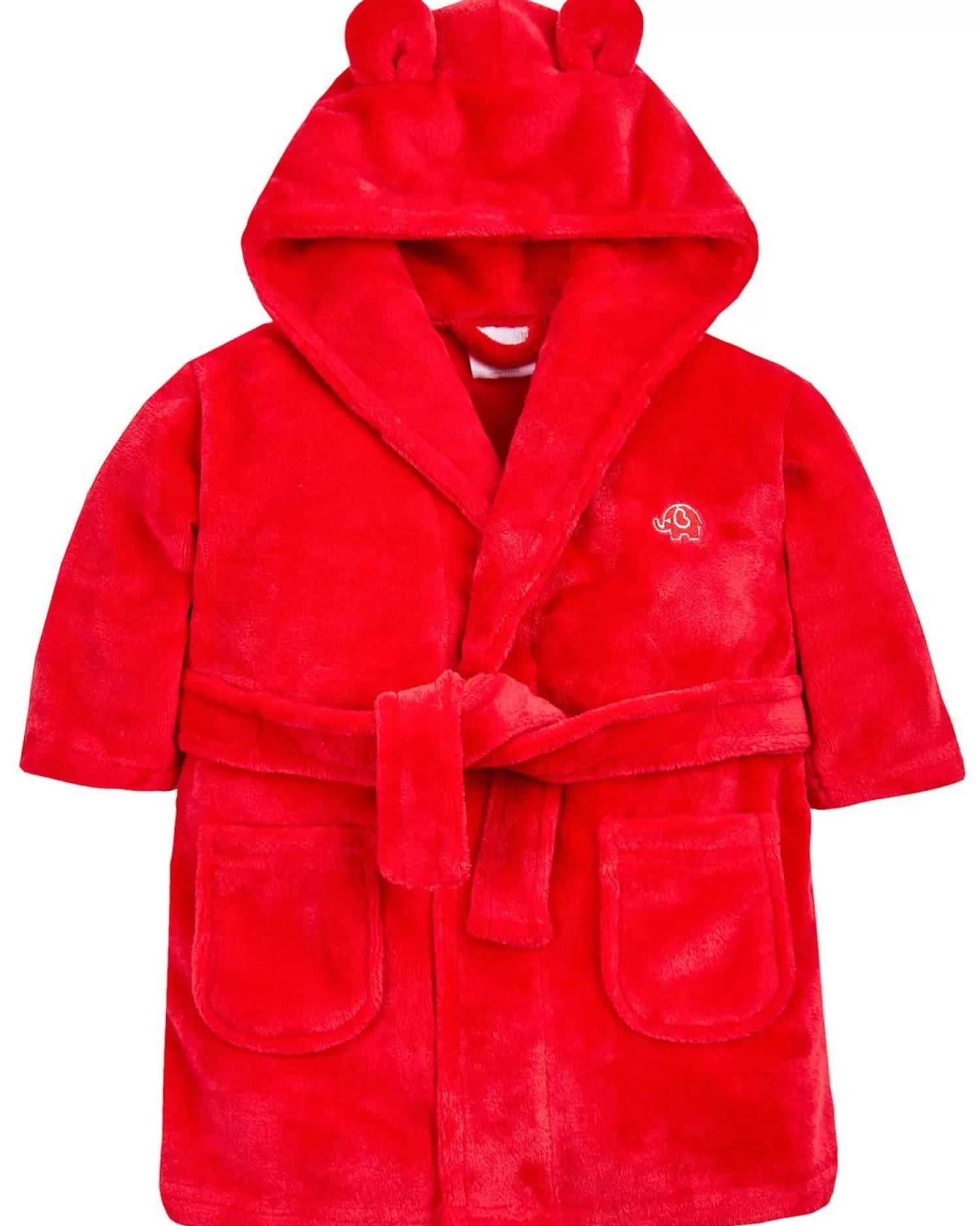 Kids Babytown Baby Elephant Fleece Robe - Red