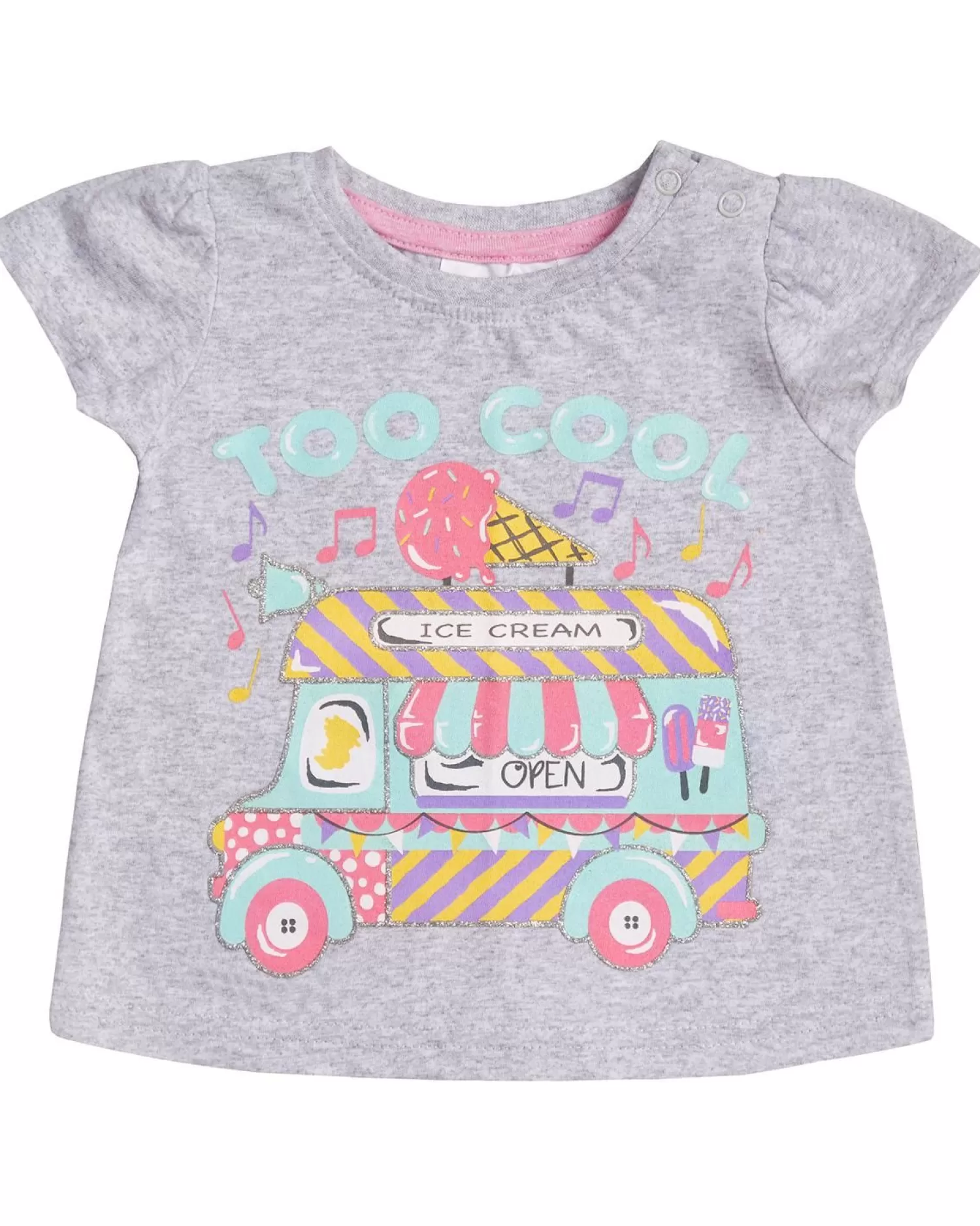 Kids Babytown Baby Grey Ice-Cream Short Sleeve T-Shirt