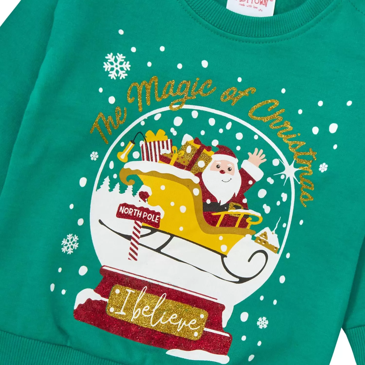 Kids Babytown Baby Magic Snow Globe Christmas Jumper