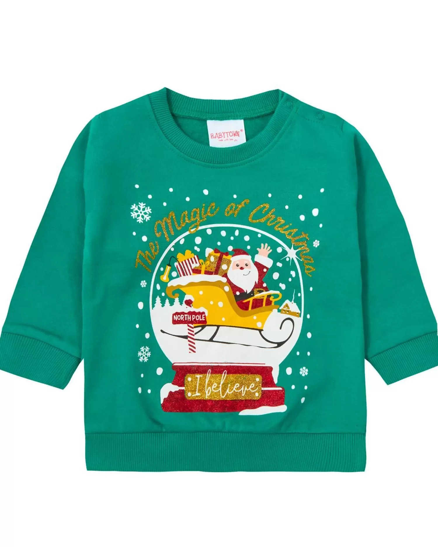 Kids Babytown Baby Magic Snow Globe Christmas Jumper