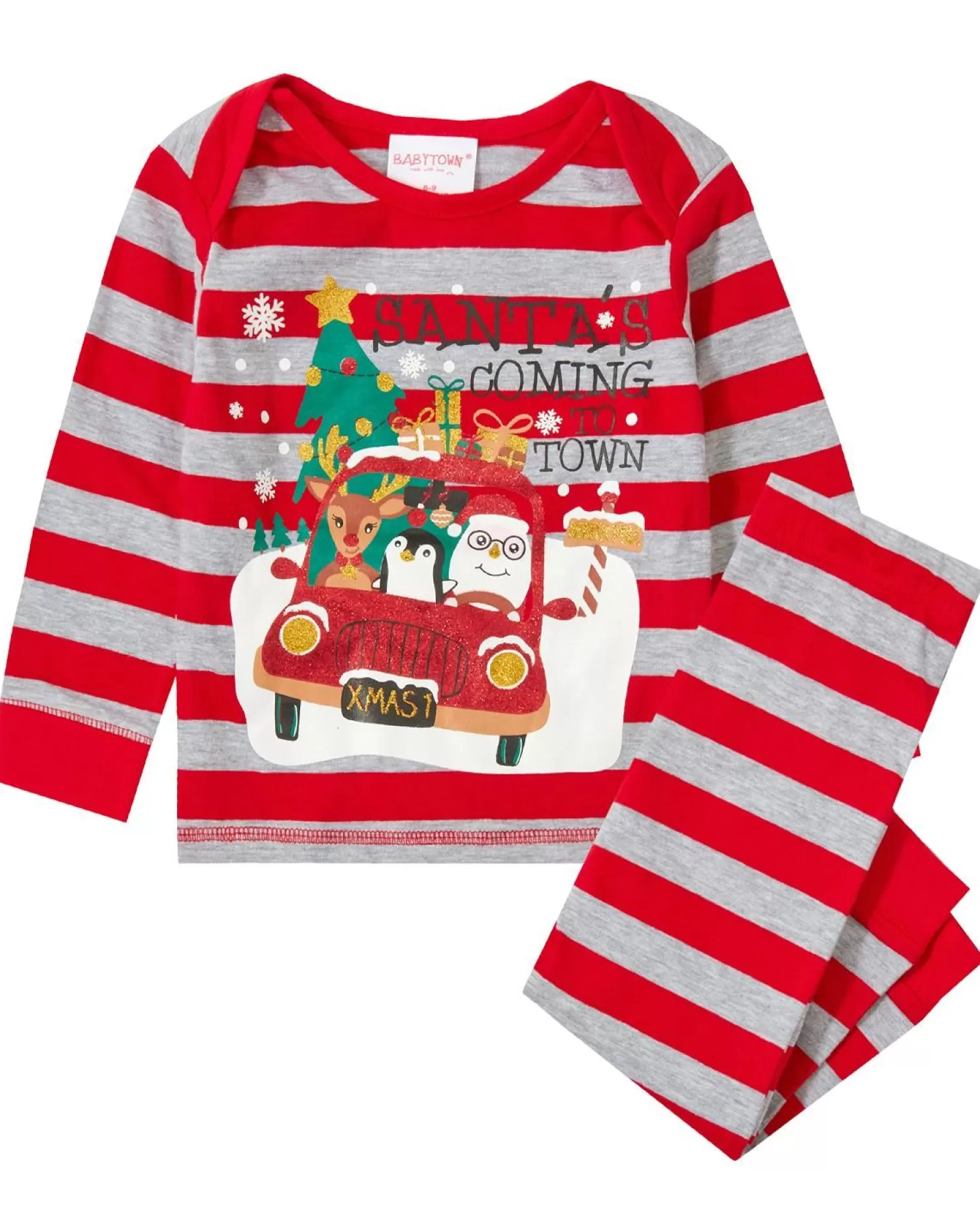 Kids Babytown Baby Santa's Coming To Town Christmas Pyjamas