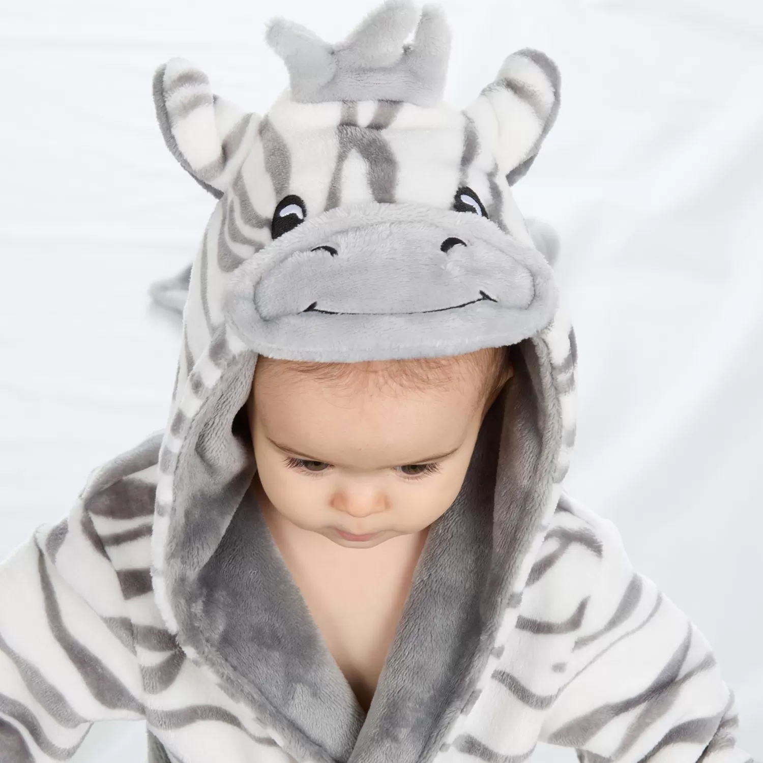 Kids Babytown Baby Zebra Fleece Dressing Gown