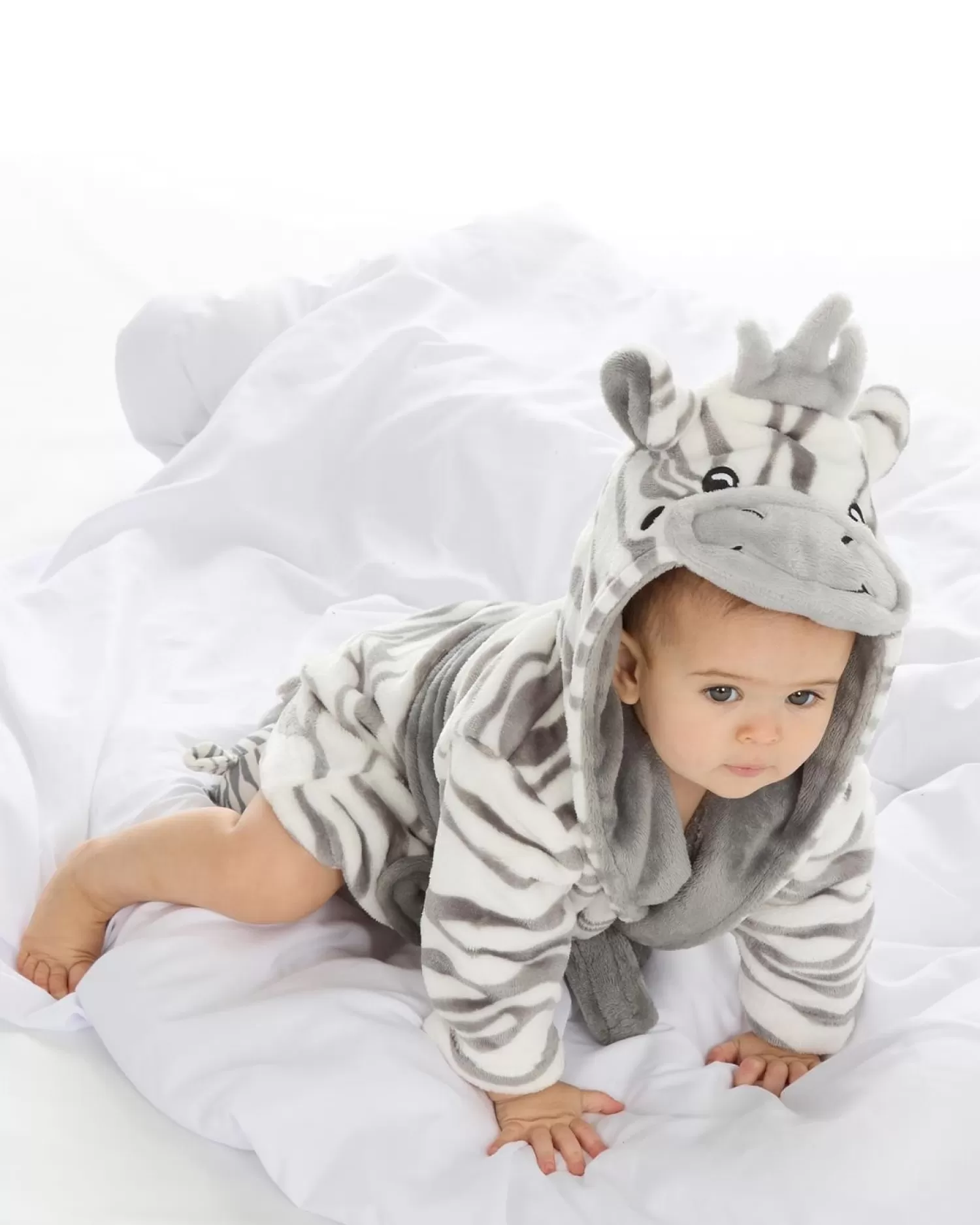 Kids Babytown Baby Zebra Fleece Dressing Gown