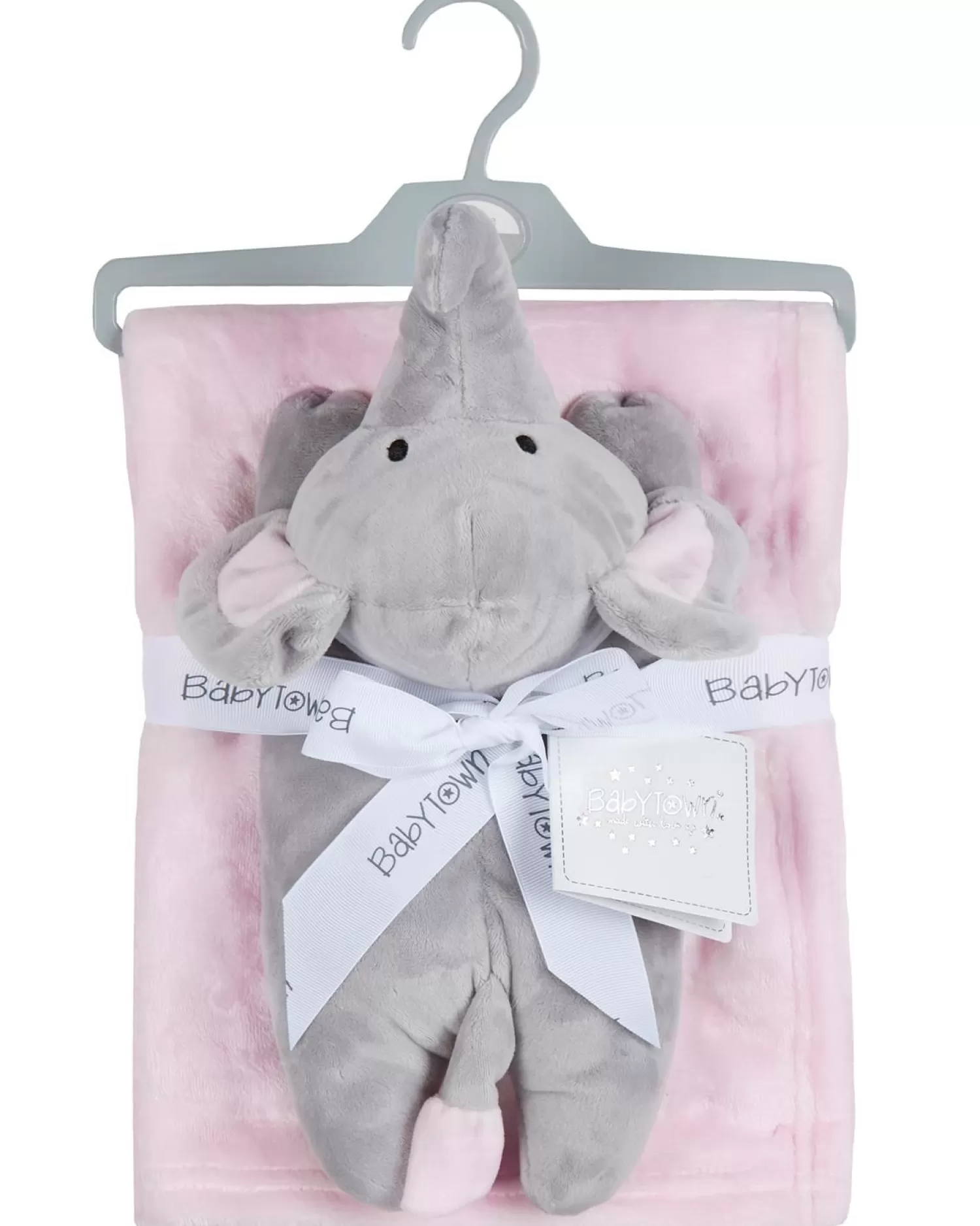 Kids Babytown Elephant Toy & Blanket Set - Pink