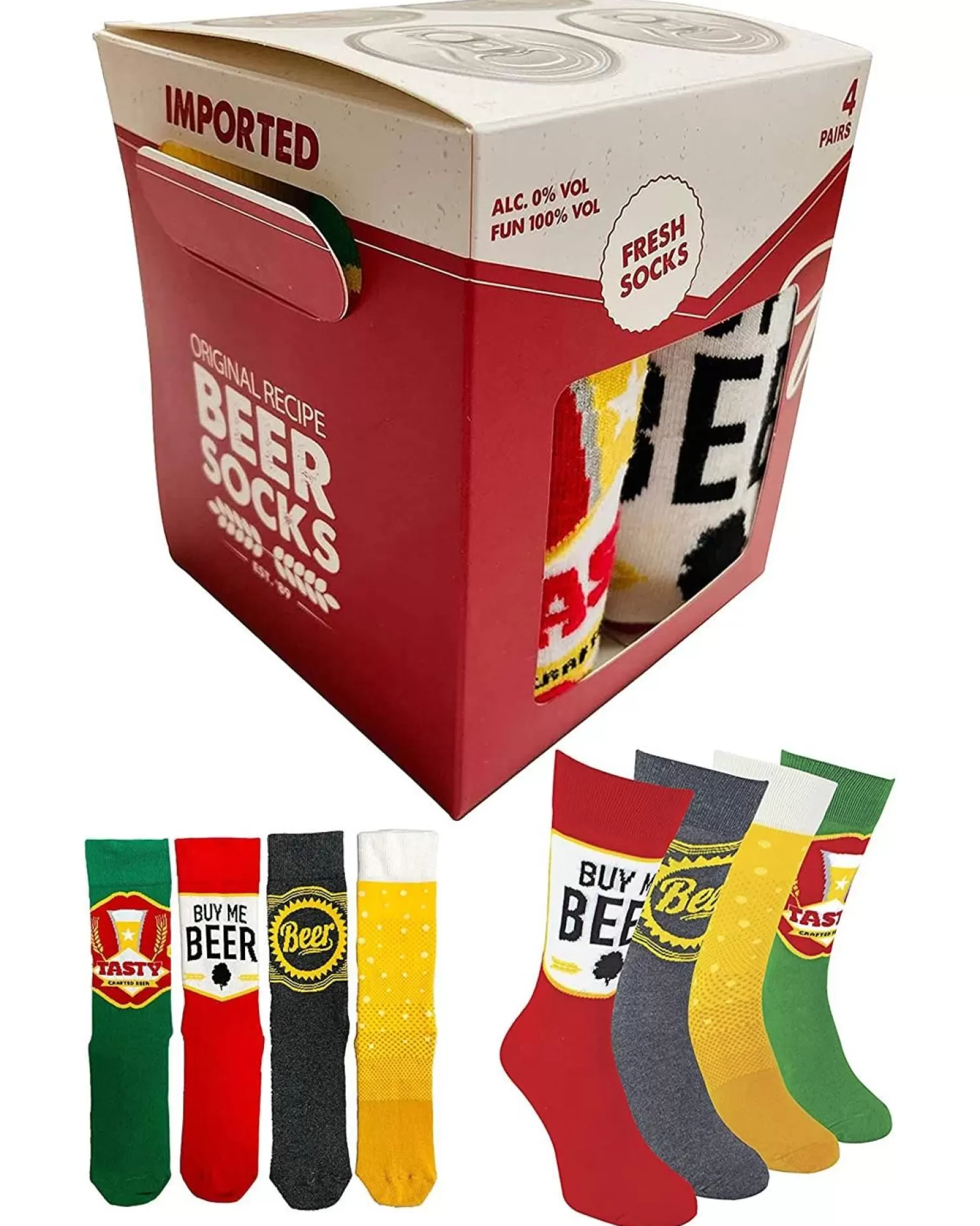 Men BOXT Socks Mens 4 Pack Beer Gift Set