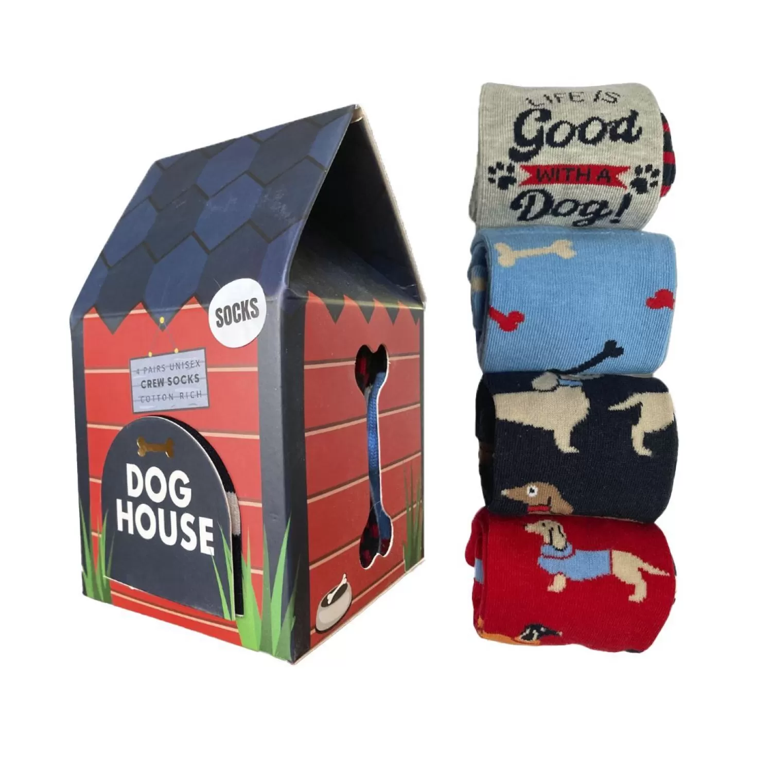 Men BOXT Socks Mens 4 Pack Dog House Gift Set