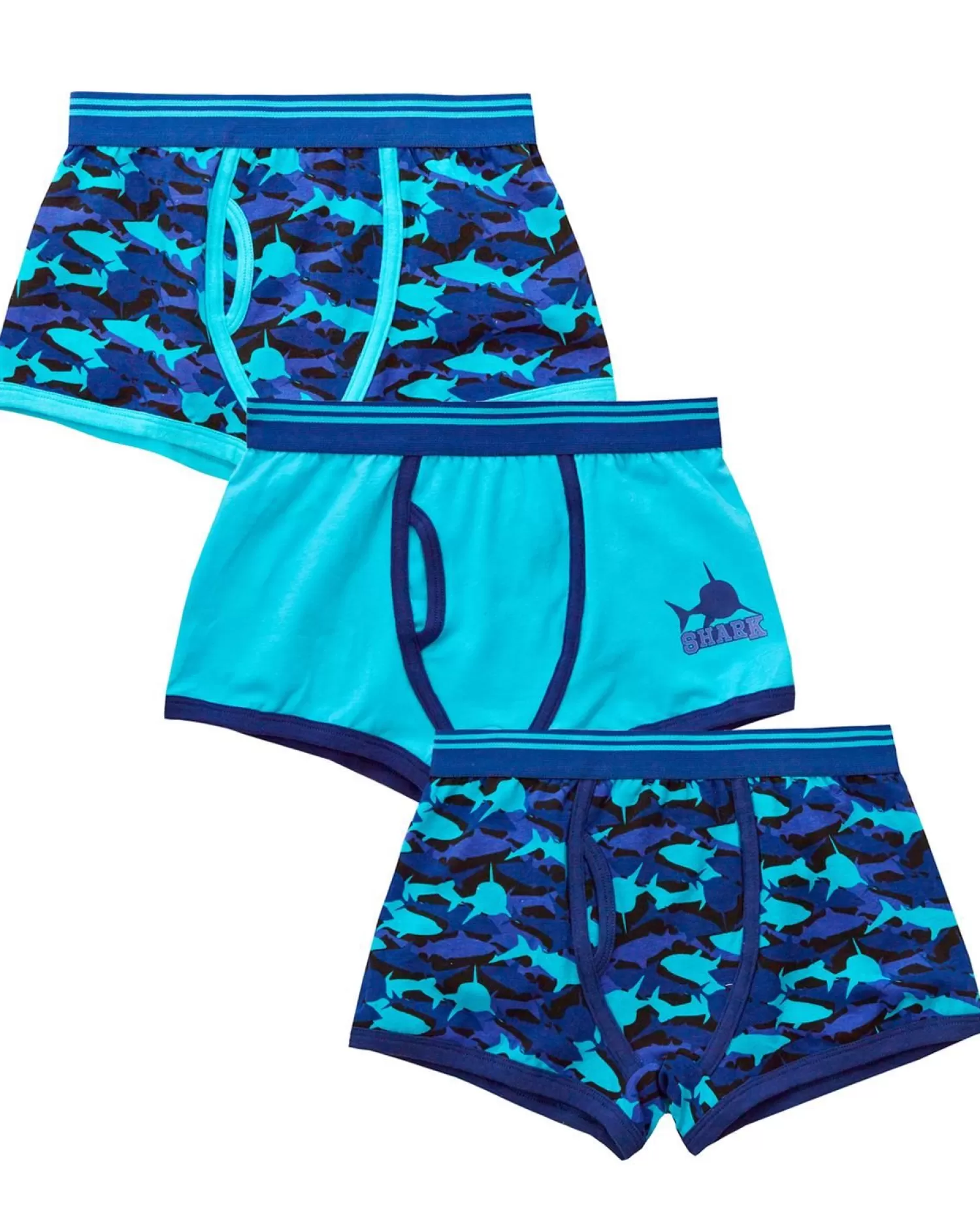 Kids 4Kidz Boys 3 Pack Shark Print Boxers