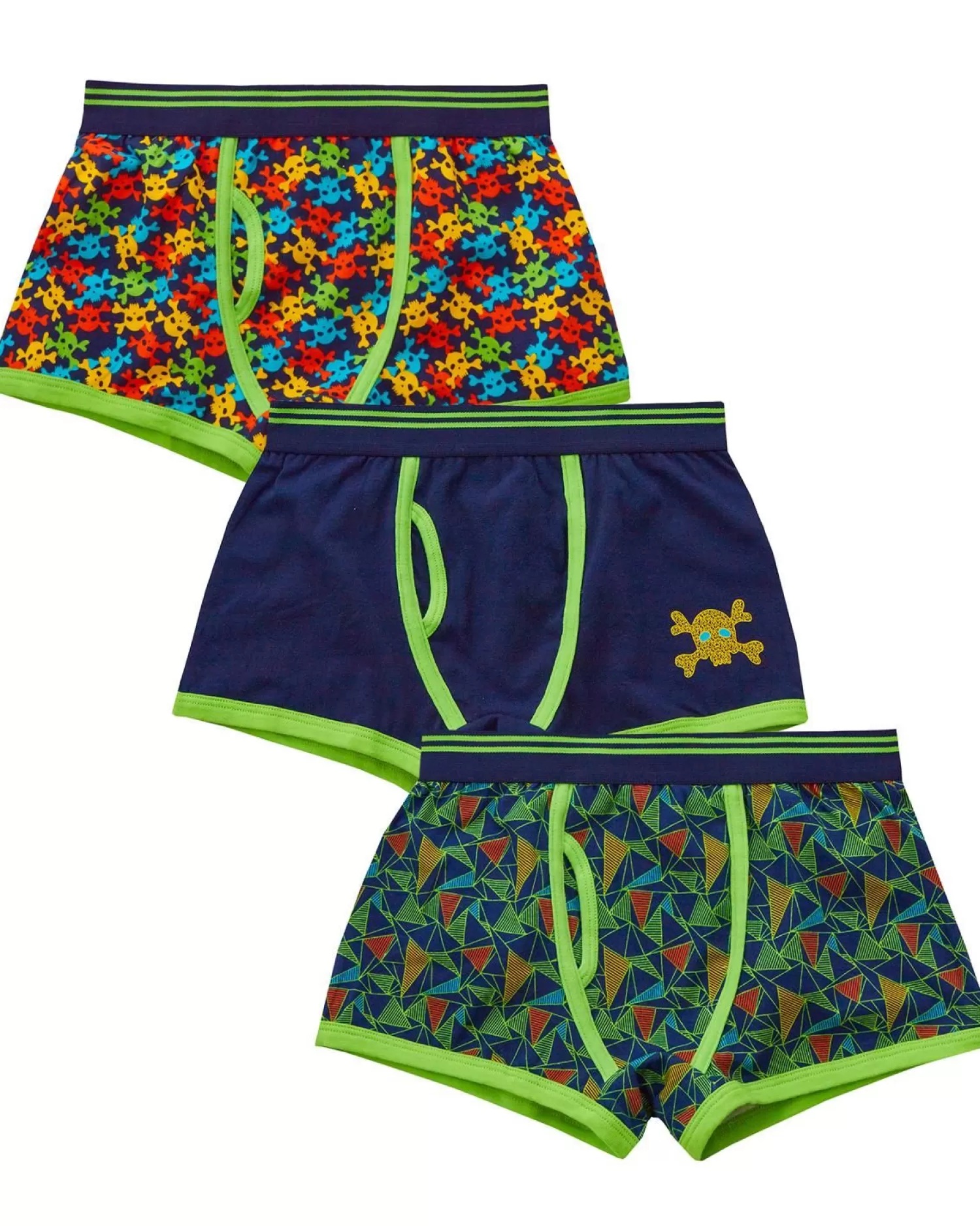 Kids 4Kidz Boys 3 Pack Skull Print Boxers