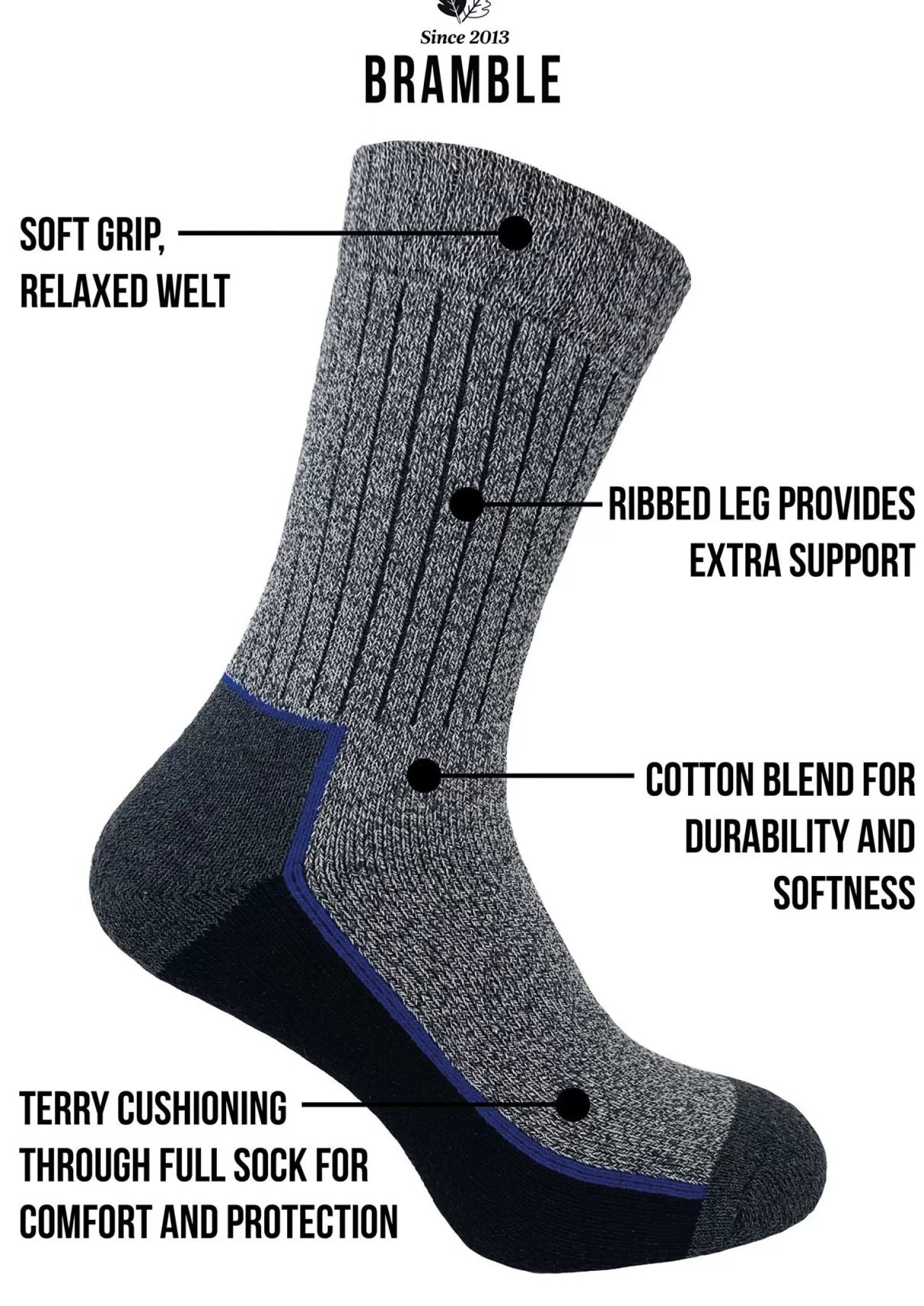 Men Bramble Mens 3 Pack Trekker Boot Socks