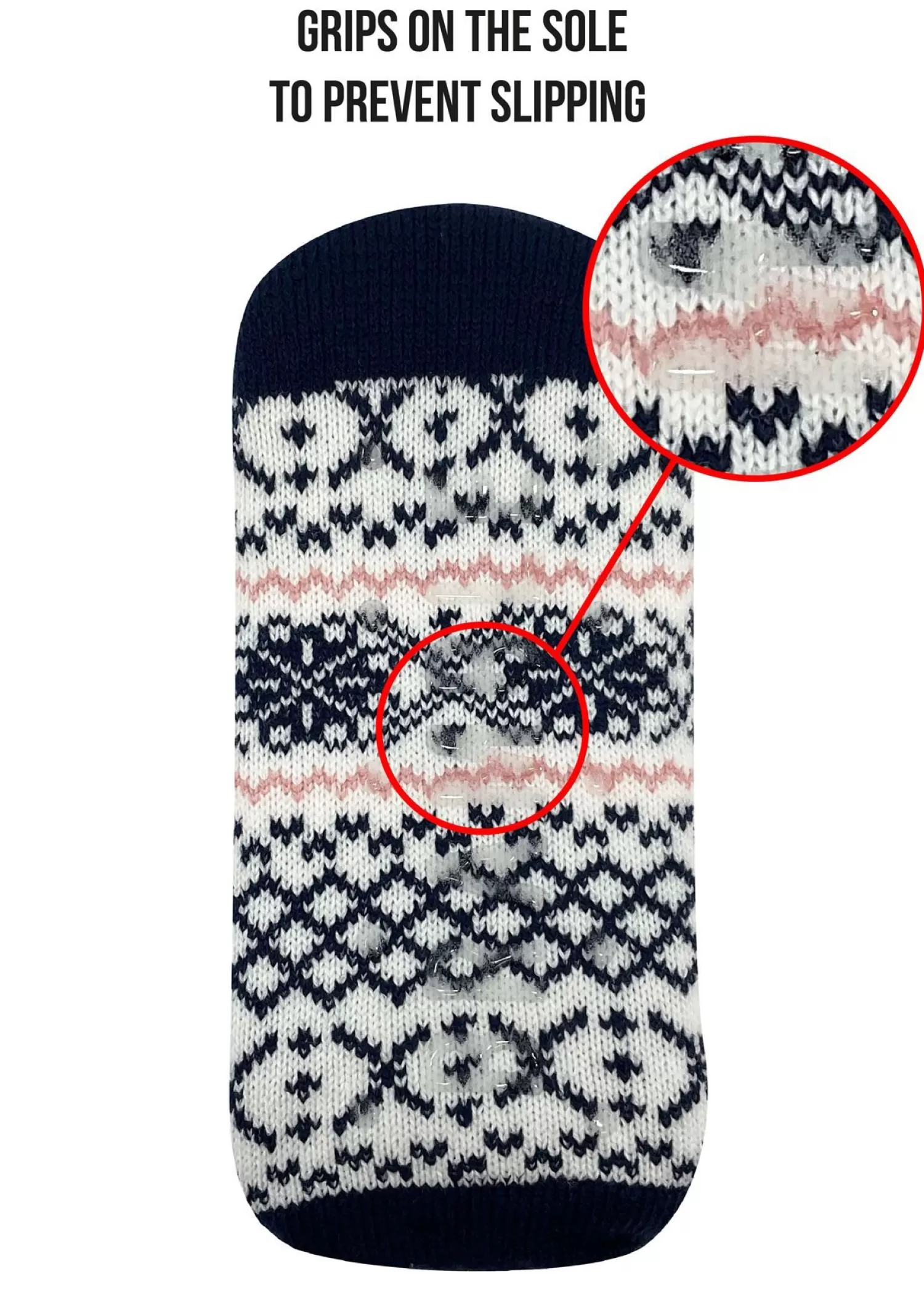 Bramble Socks | Navy Fairisle Lounge Slipper Socks