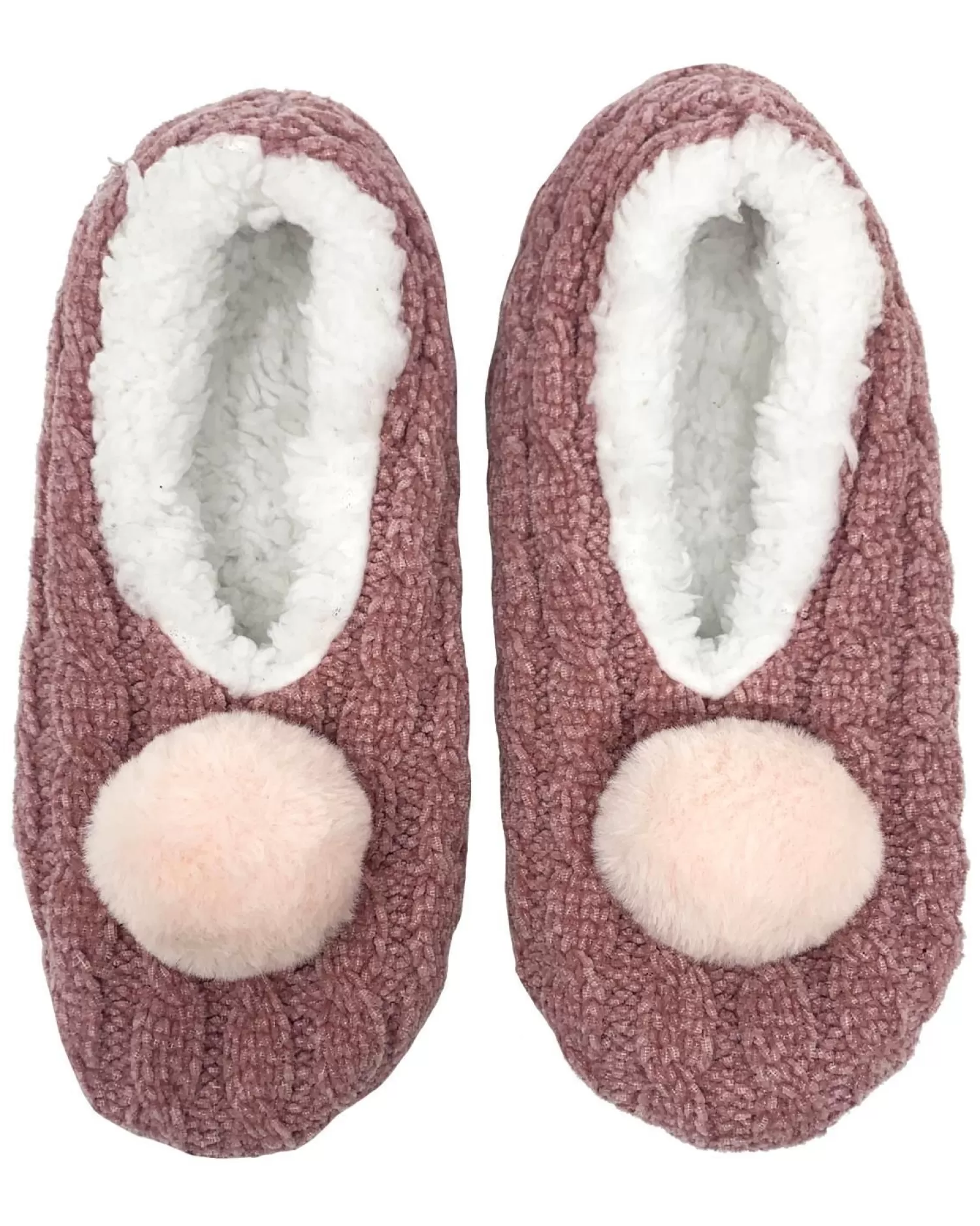 Bramble Slippers | Pink Chenille Ballerina Slippers