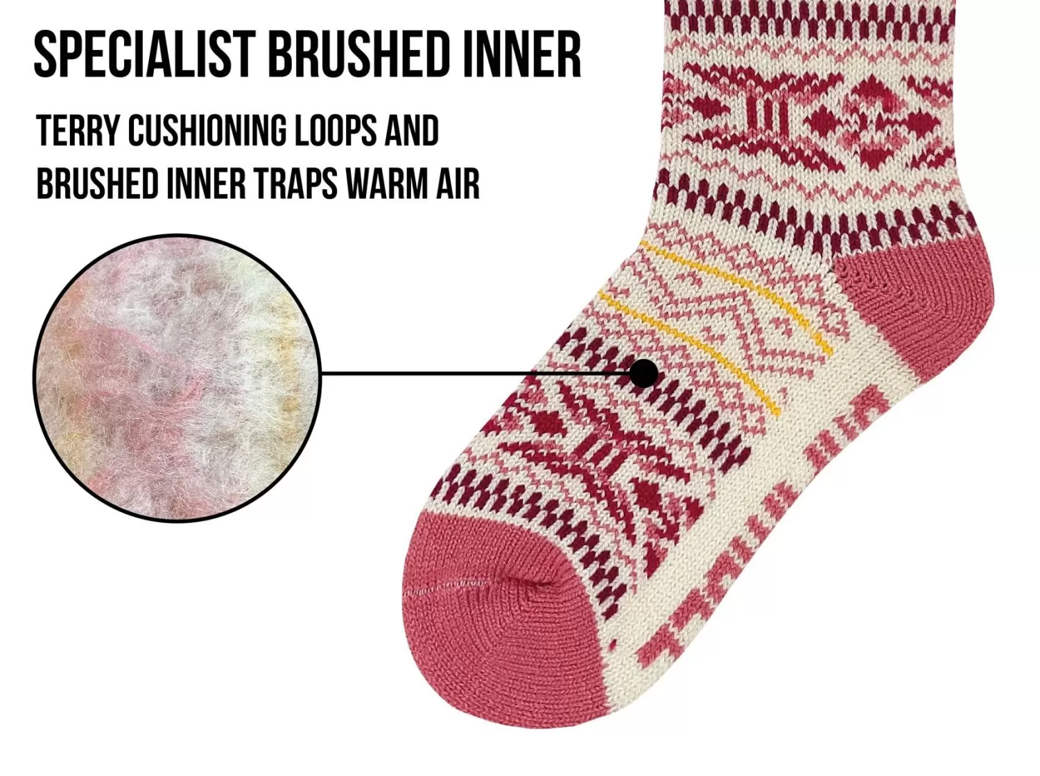 Bramble Socks | Pink Fairisle Thermasocks