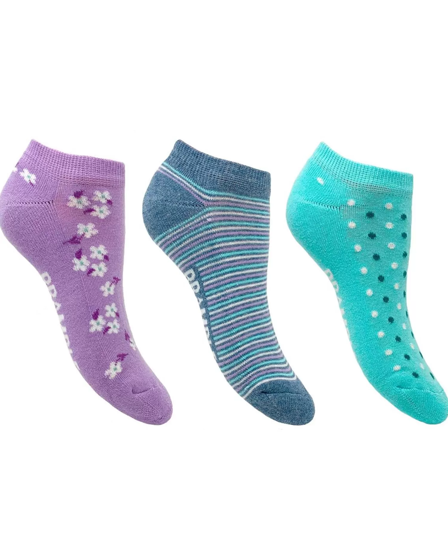 Bramble Socks | Womens 3 Pack Floral Trainer Socks