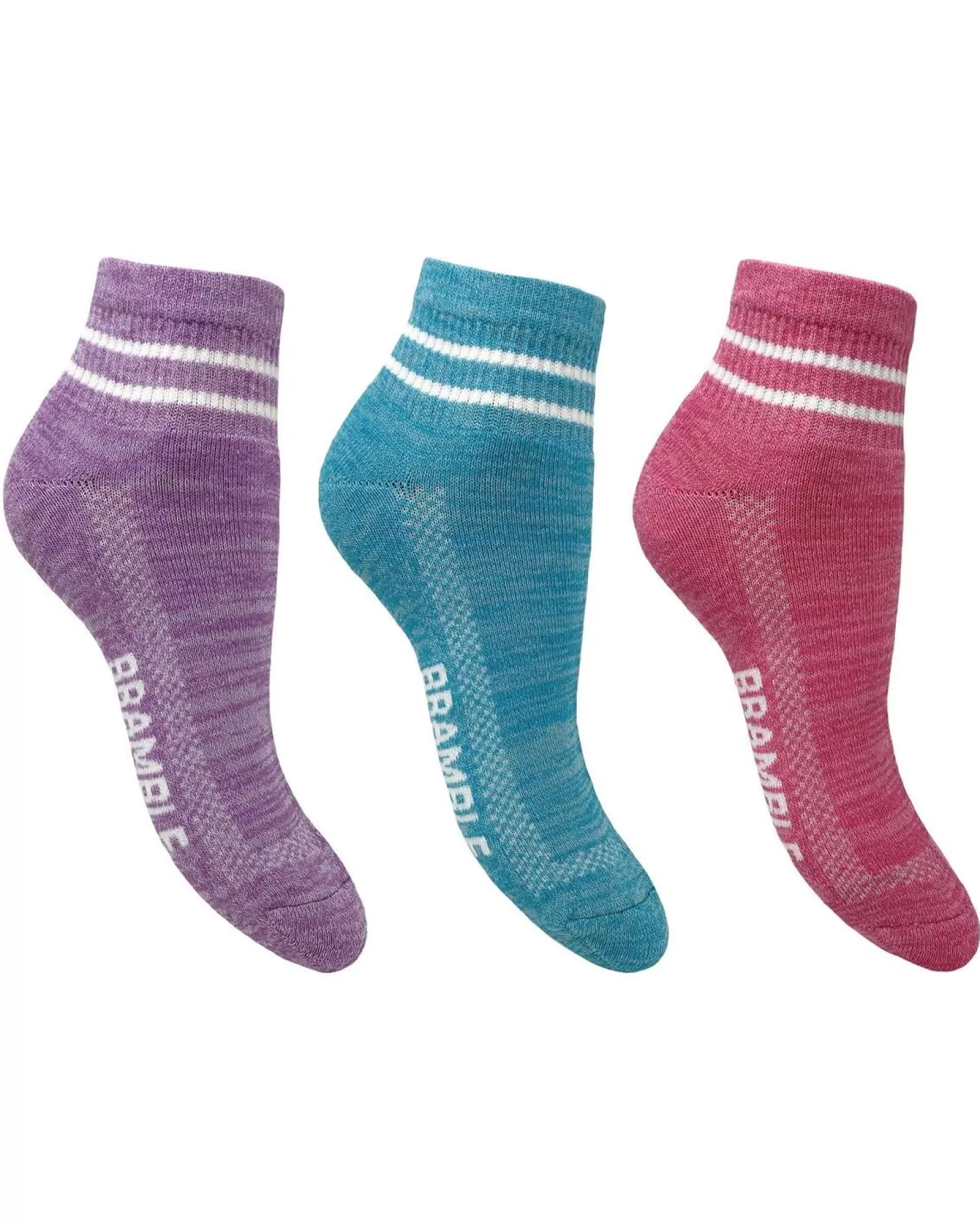 Bramble Socks | Womens 3 Pack Low Cut Multicoloured Trail Socks