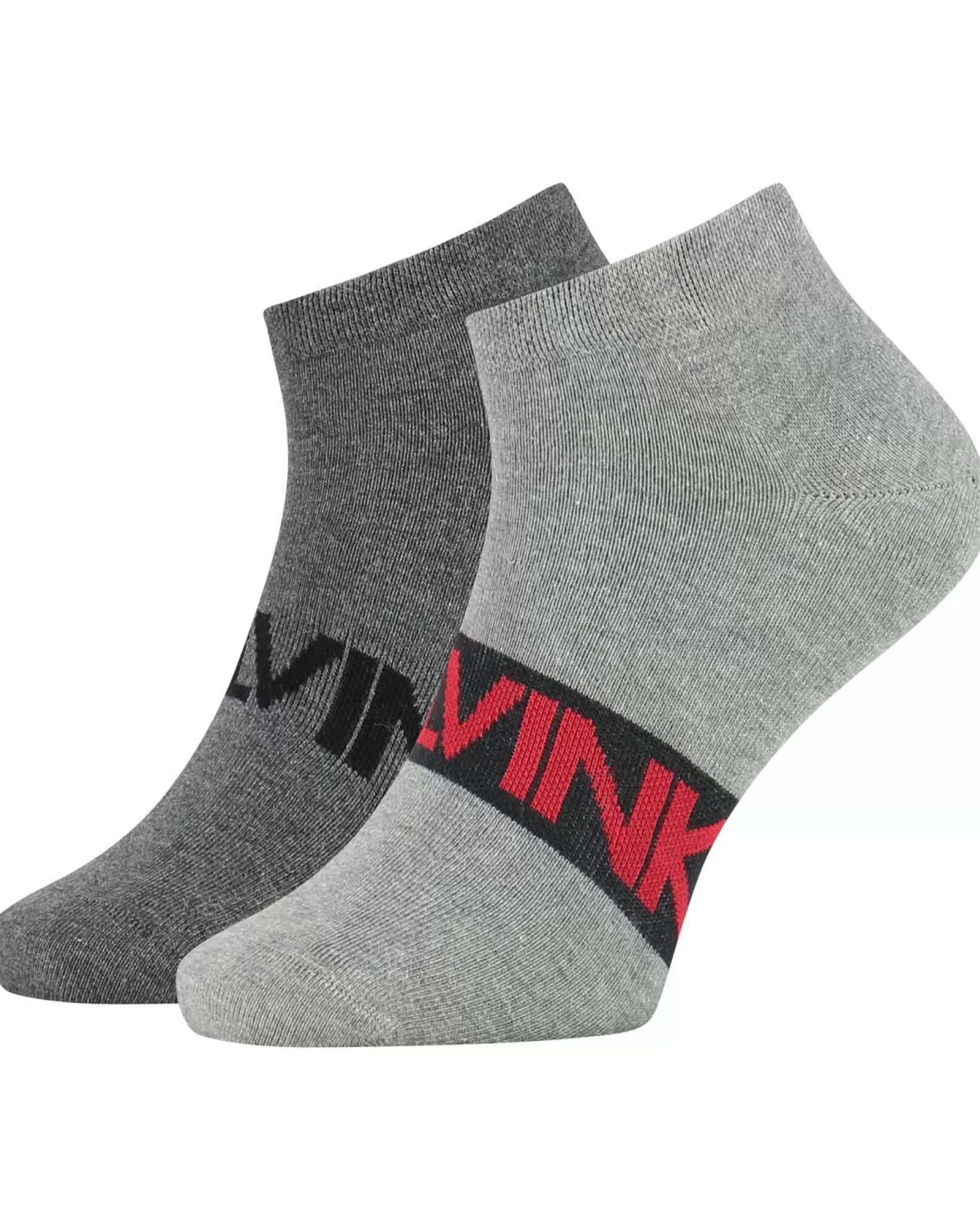 Men Calvin Klein Mens 2 Pack Intense Power Trainer Socks - Grey Combo