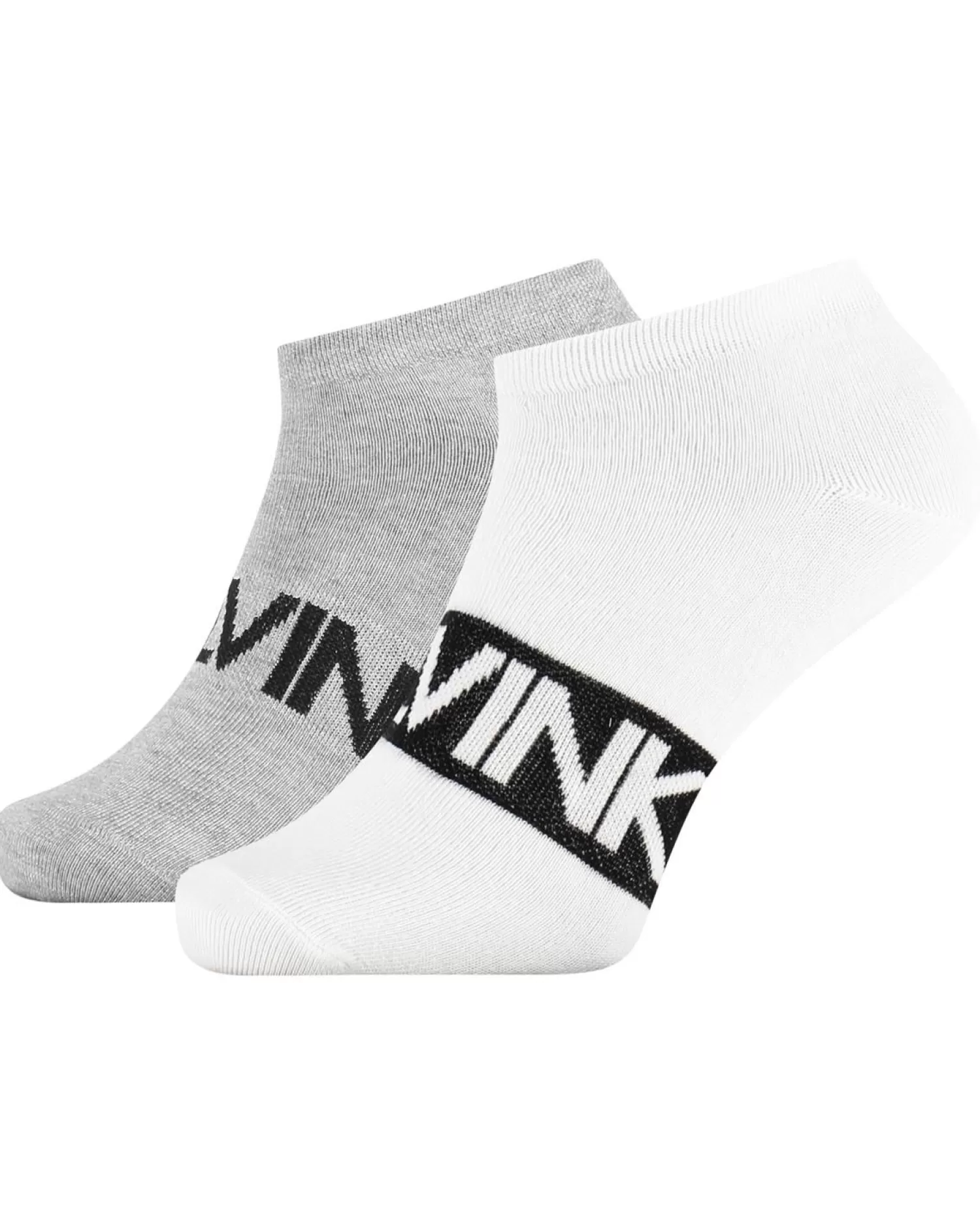 Men Calvin Klein Mens 2 Pack Intense Power Trainer Socks - White Combo