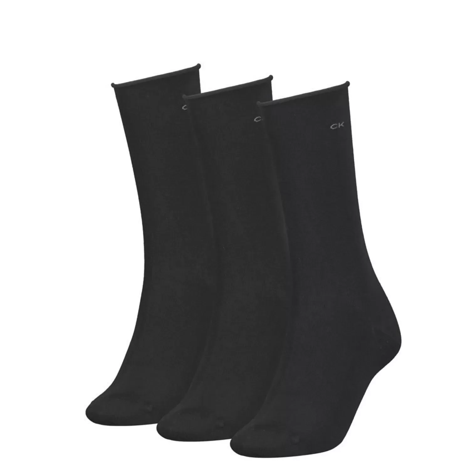 Calvin Klein Socks | Womens 3 Pack Roll Top Socks - Black