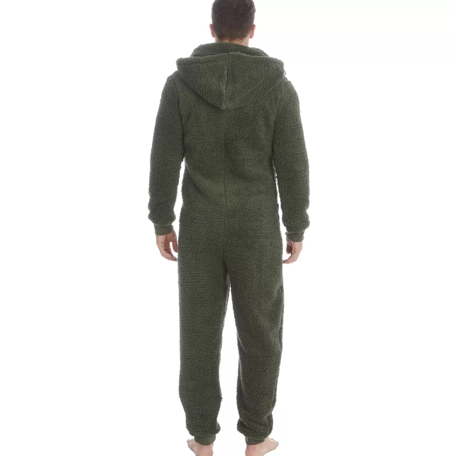 Men Cargo Bay Borg Fleece Onesie - Olive